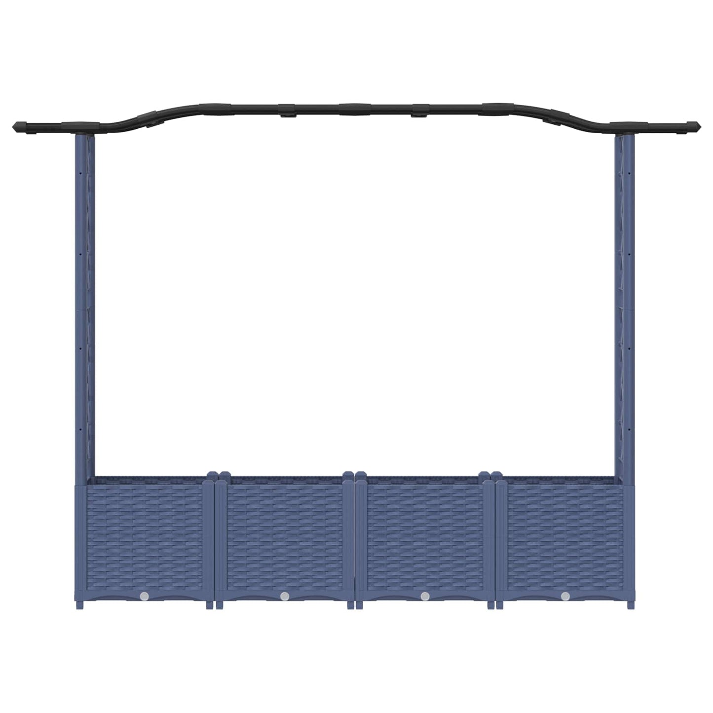 Hevet Bed med Trellis og Tak Grå 204 x 40 x 141 cm PP