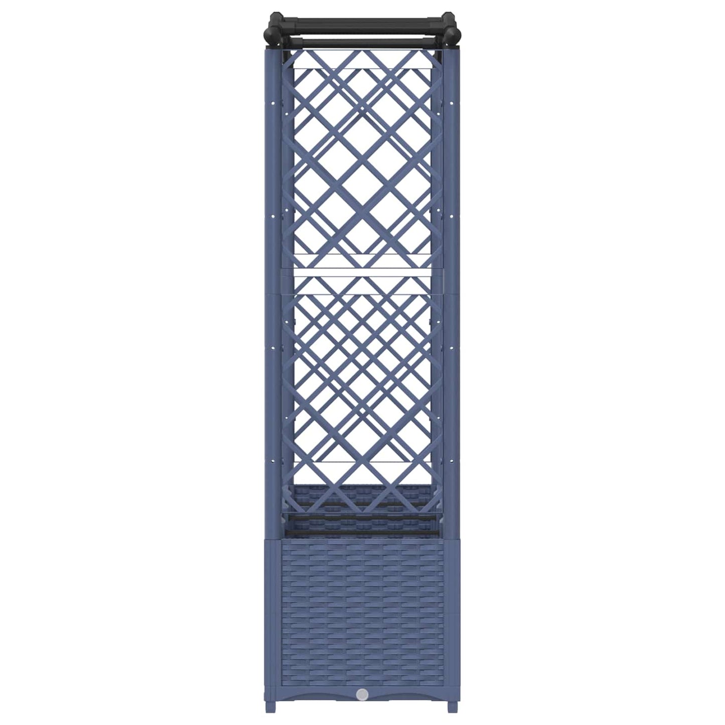 Hevet Bed med Trellis og Tak Grå 204 x 40 x 141 cm PP