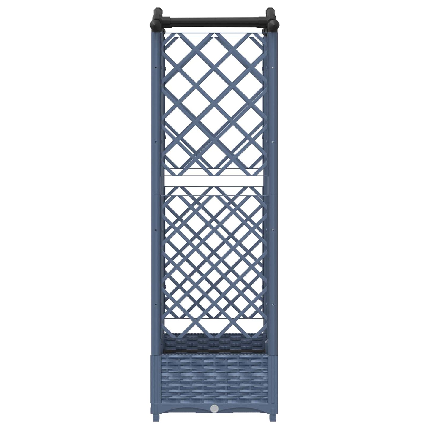 Hevet Bed med Trellis og Tak Grå 124 x 40 x 123 cm PP