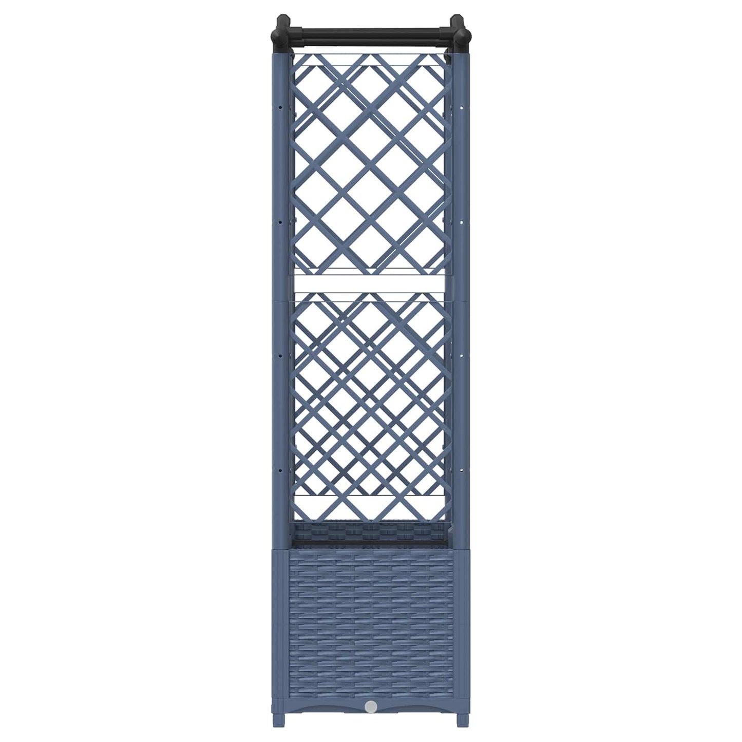 Hevet Bed med Trellis og Tak Grå 122 x 40 x 138 cm PP