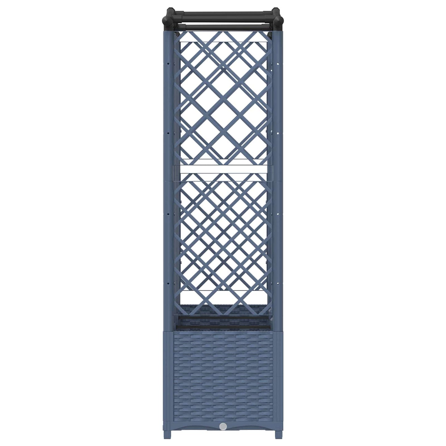 Hevet Bed med Trellis og Tak Grå 163 x 40 x 138 cm PP