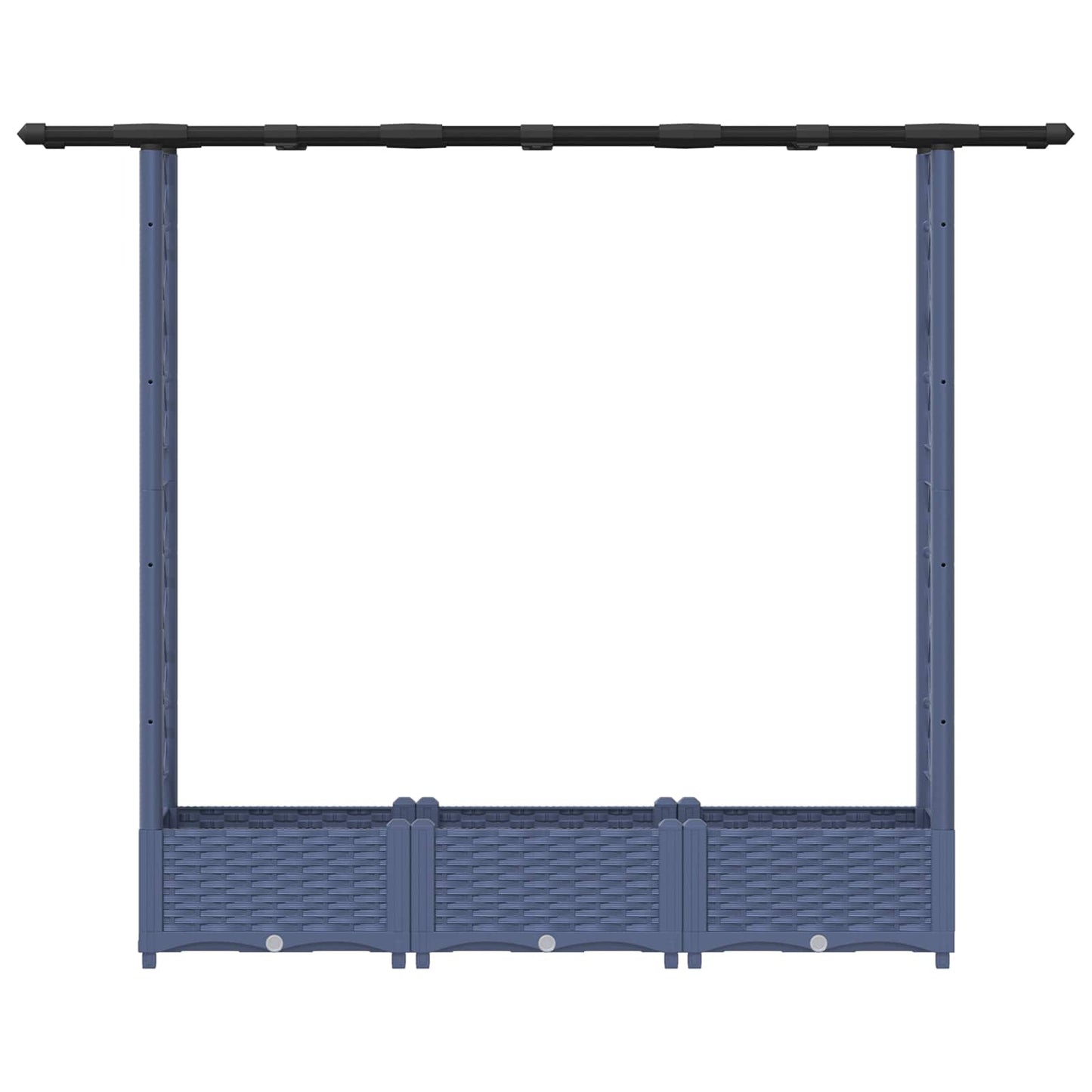 Hevet Bed med Trellis og Tak Grå 164 x 40 x 123 cm PP