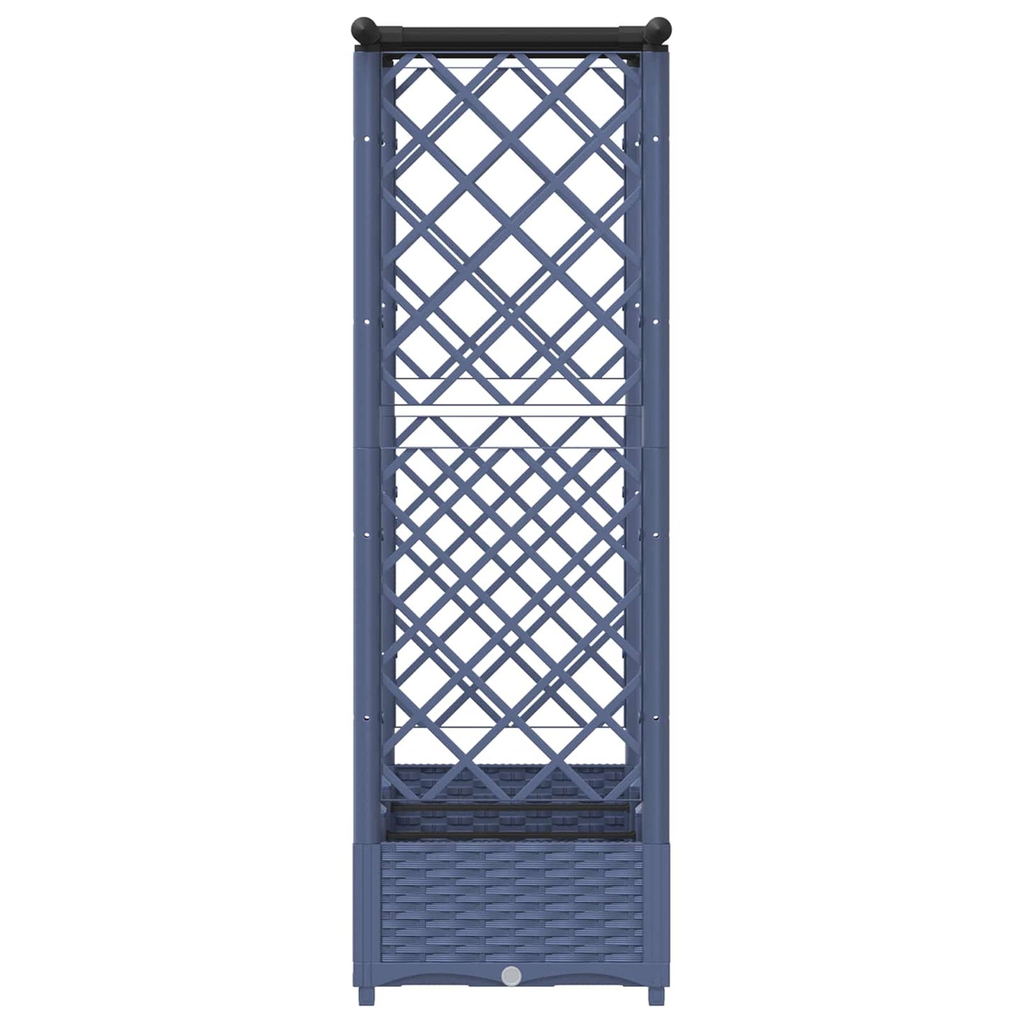Hevet Bed med Trellis og Tak Grå 164 x 40 x 123 cm PP