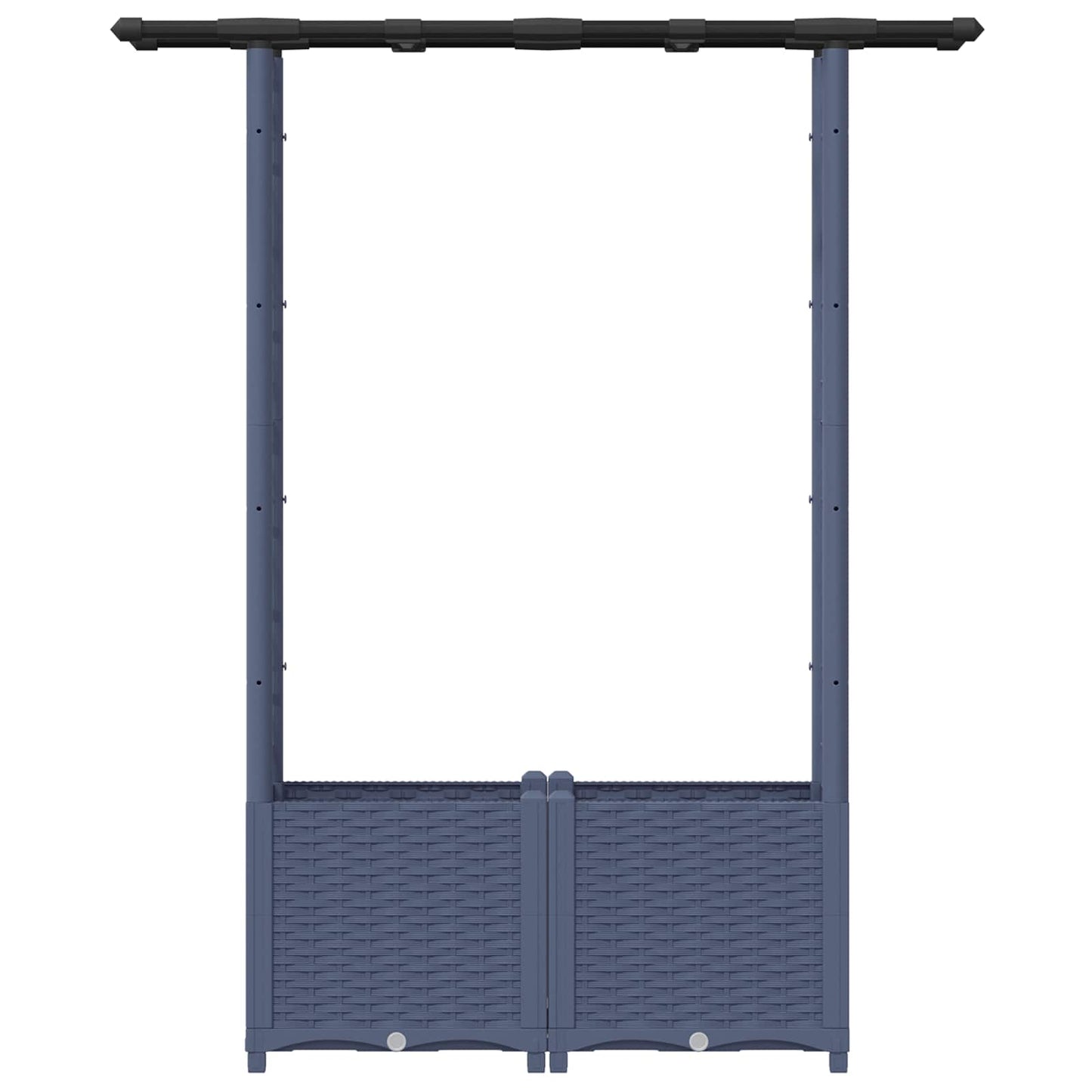 Hevet Bed med Trellis og Tak Grå 124,5 x 40 x 138 cm PP
