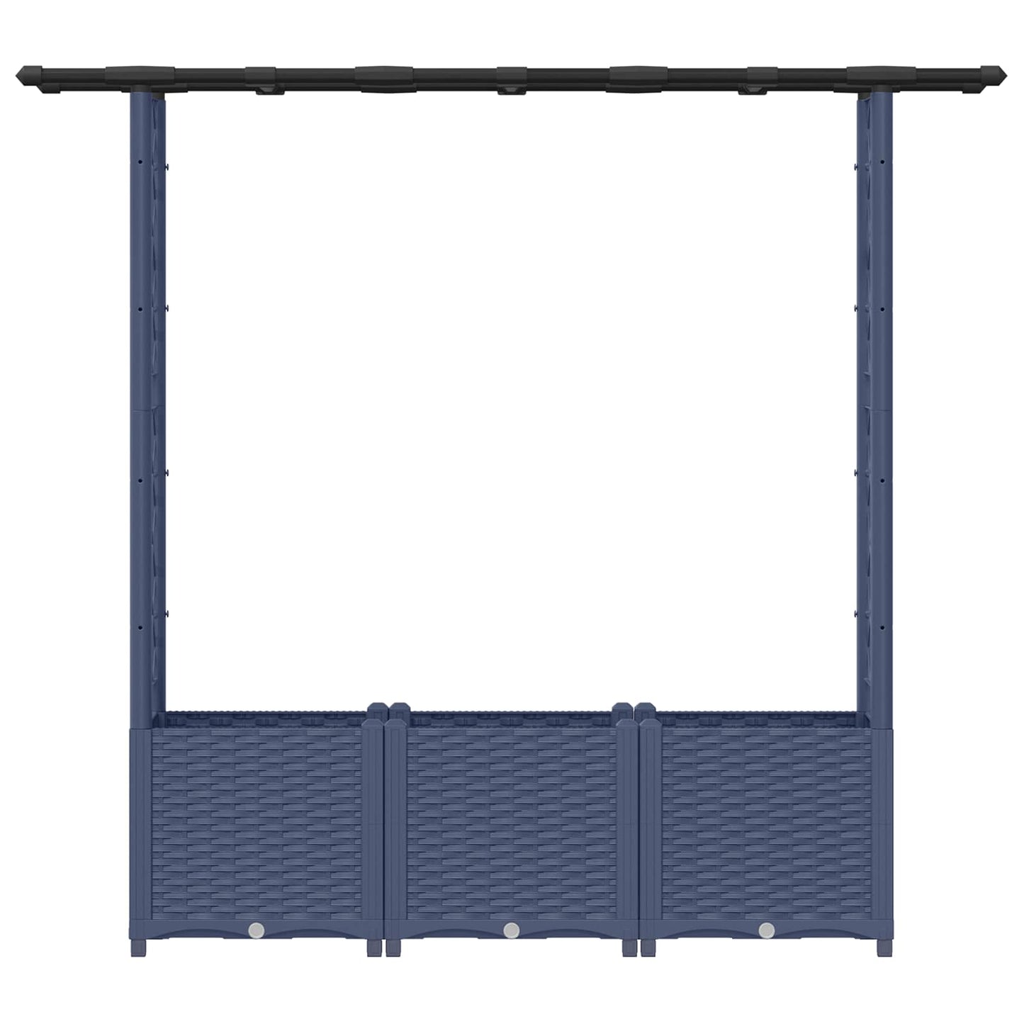 Hevet Bed med Trellis og Tak Grå 162,5 x 40 x 138 cm PP