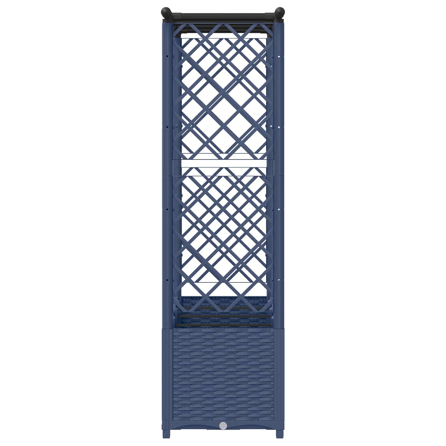 Hevet Bed med Trellis og Tak Grå 203 x 40 x 138 cm PP
