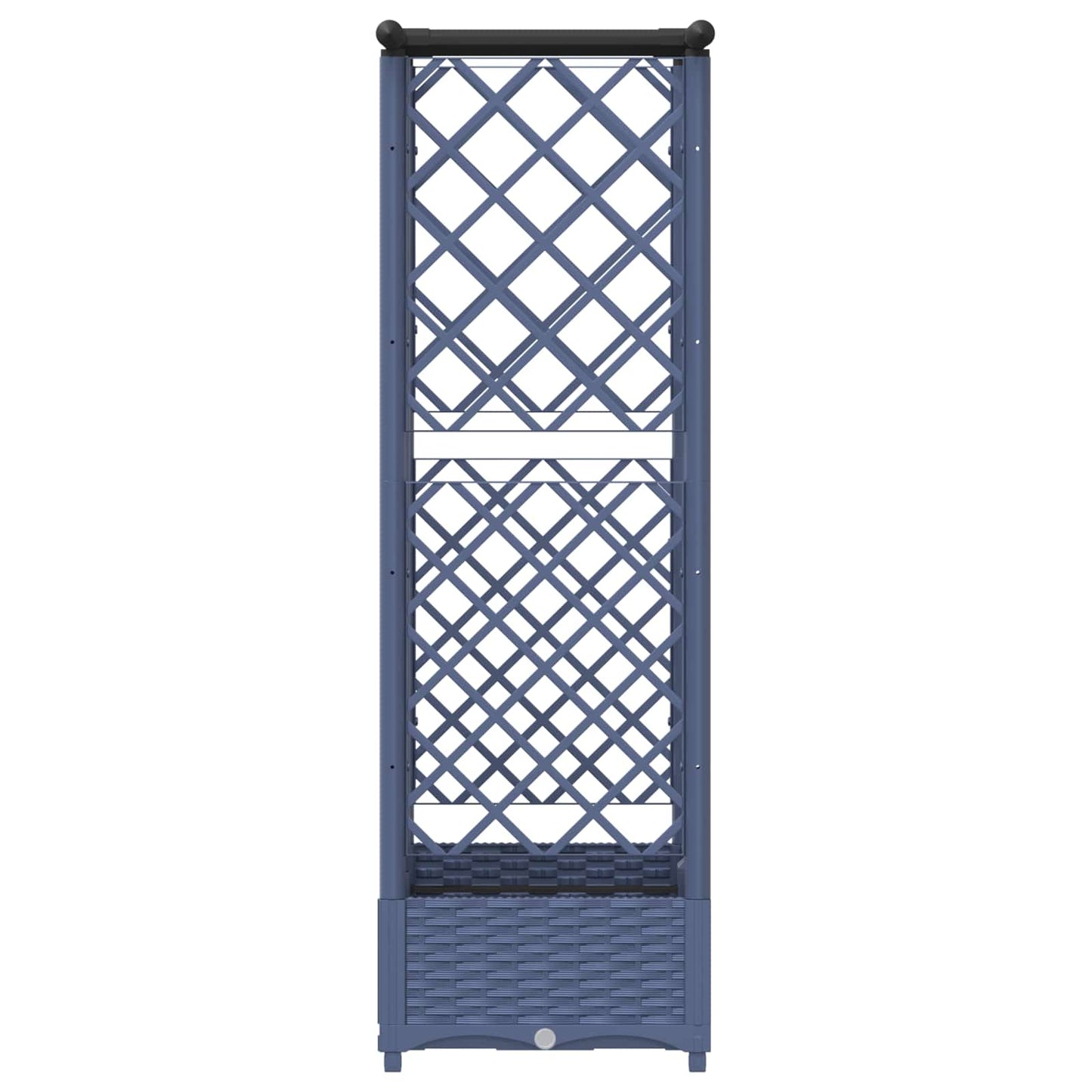 Hevet Bed med Trellis og Tak Grå 124 x 40 x 121 cm PP