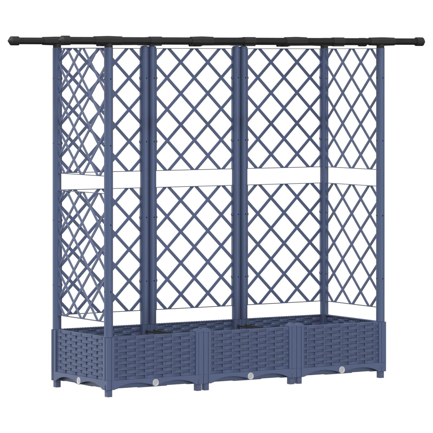 Hevet Bed med Trellis og Tak Grå 164 x 40 x 123 cm PP