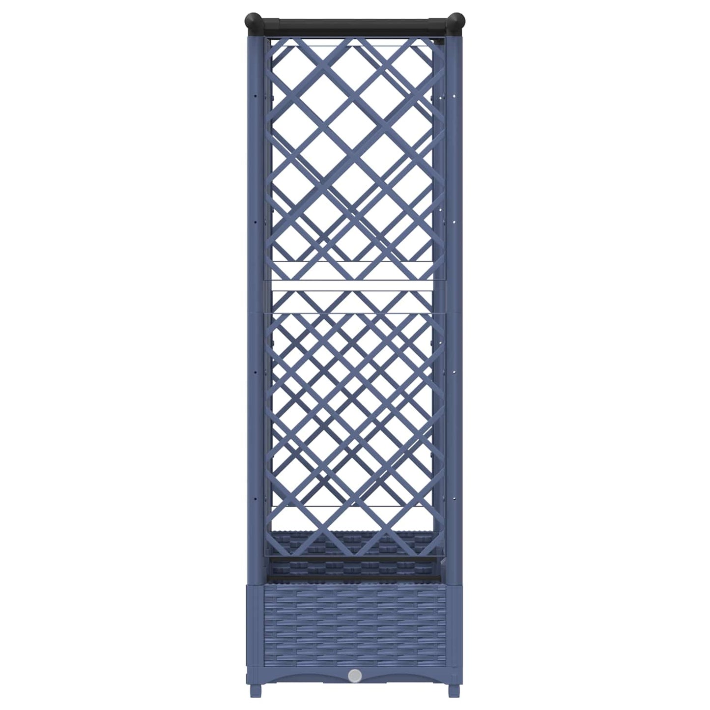Hevet Bed med Trellis og Tak Grå 164 x 40 x 123 cm PP