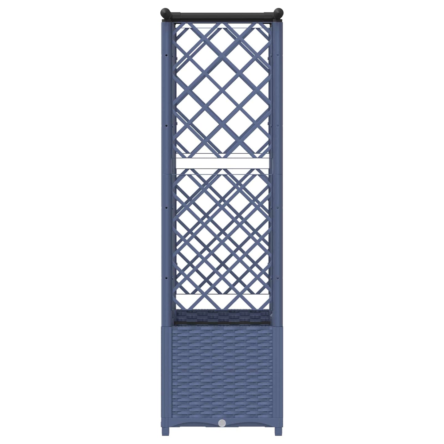 Hevet Bed med Trellis og Tak Grå 124 x 40 x 138 cm PP