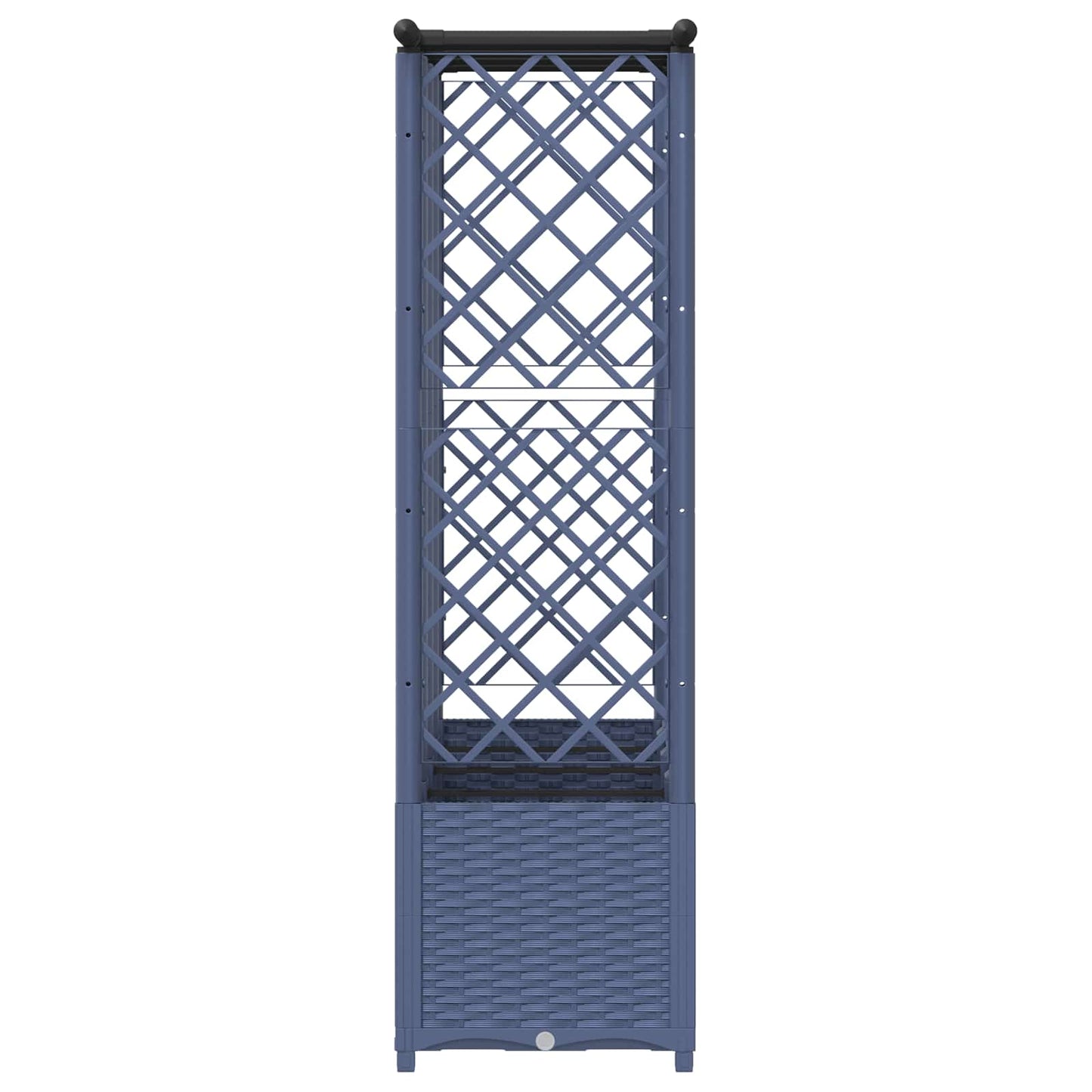 Hevet Bed med Trellis og Tak Grå 202 x 40 x 136 cm PP