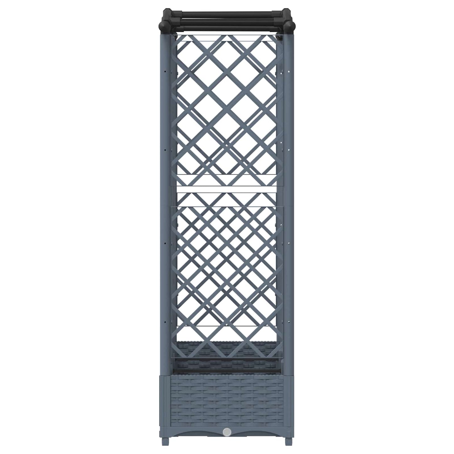 Hevet Bed med Trellis og Tak Lysegrå 163 x 40 x 123 cm PP