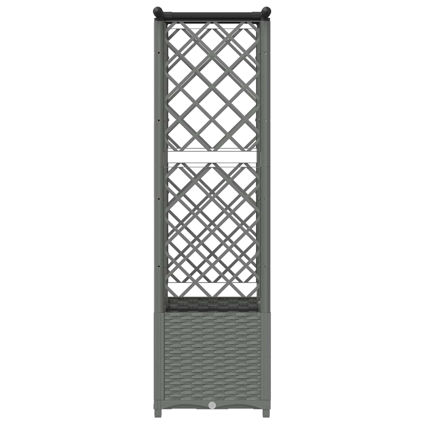 Hevet Bed med Trellis og Tak Lysegrå 124,5 x 40 x 138 cm PP