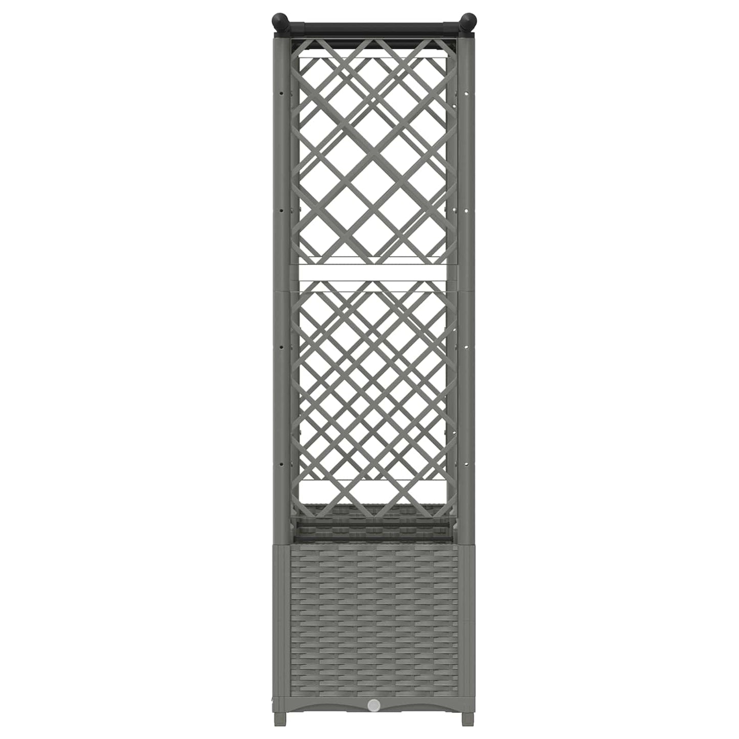 Hevet Bed med Trellis og Tak Lysegrå 162,5 x 40 x 136 cm PP