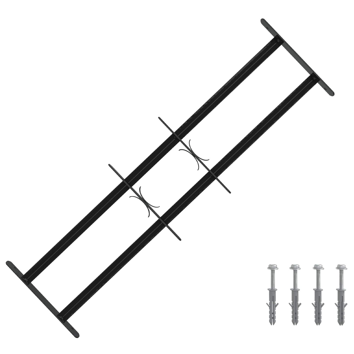 Sikkerhetsgitter for vinduer med 2 tverrbjelker 3 pcs 63-114 cm
