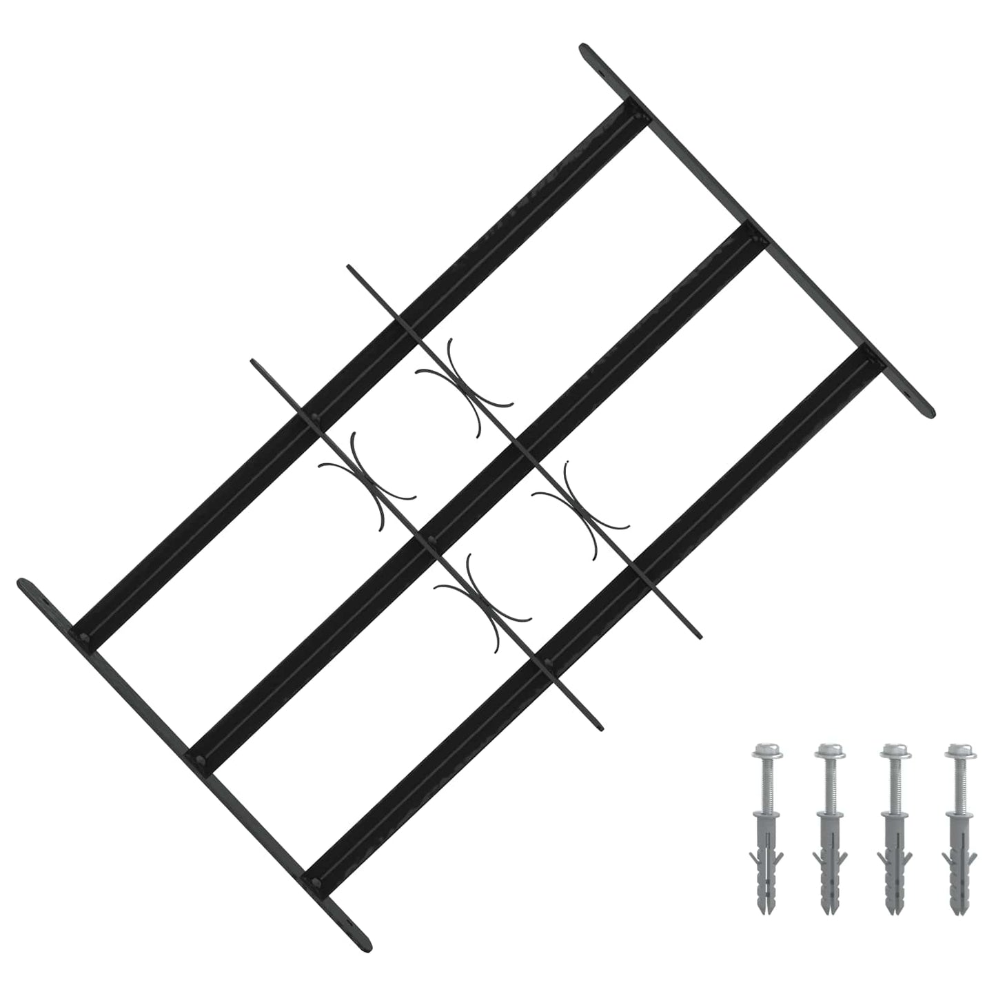 Sikkerhetsgitter for vinduer med 3 tverrbjelker 3 pcs 43-74 cm