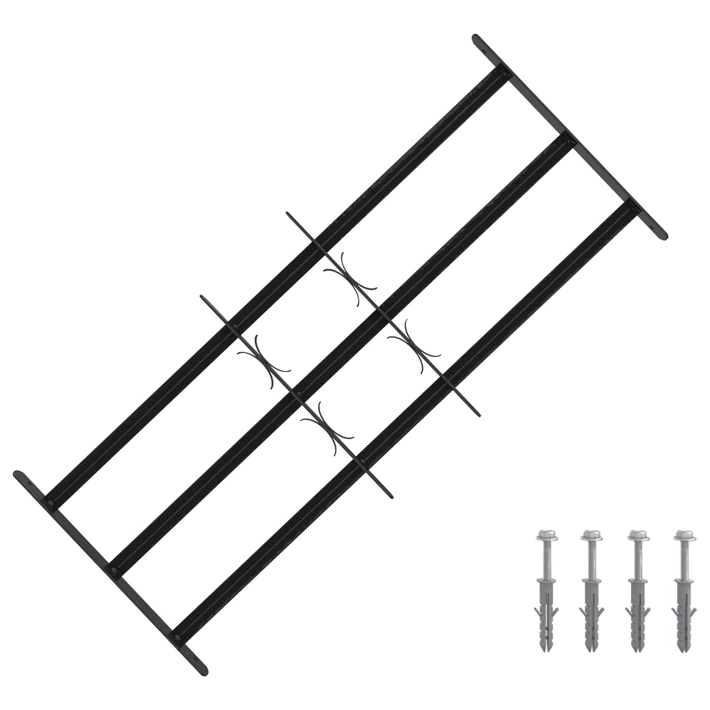 Sikkerhetsgitter for vinduer med 3 tverrbjelker 3 pcs 63-114 cm