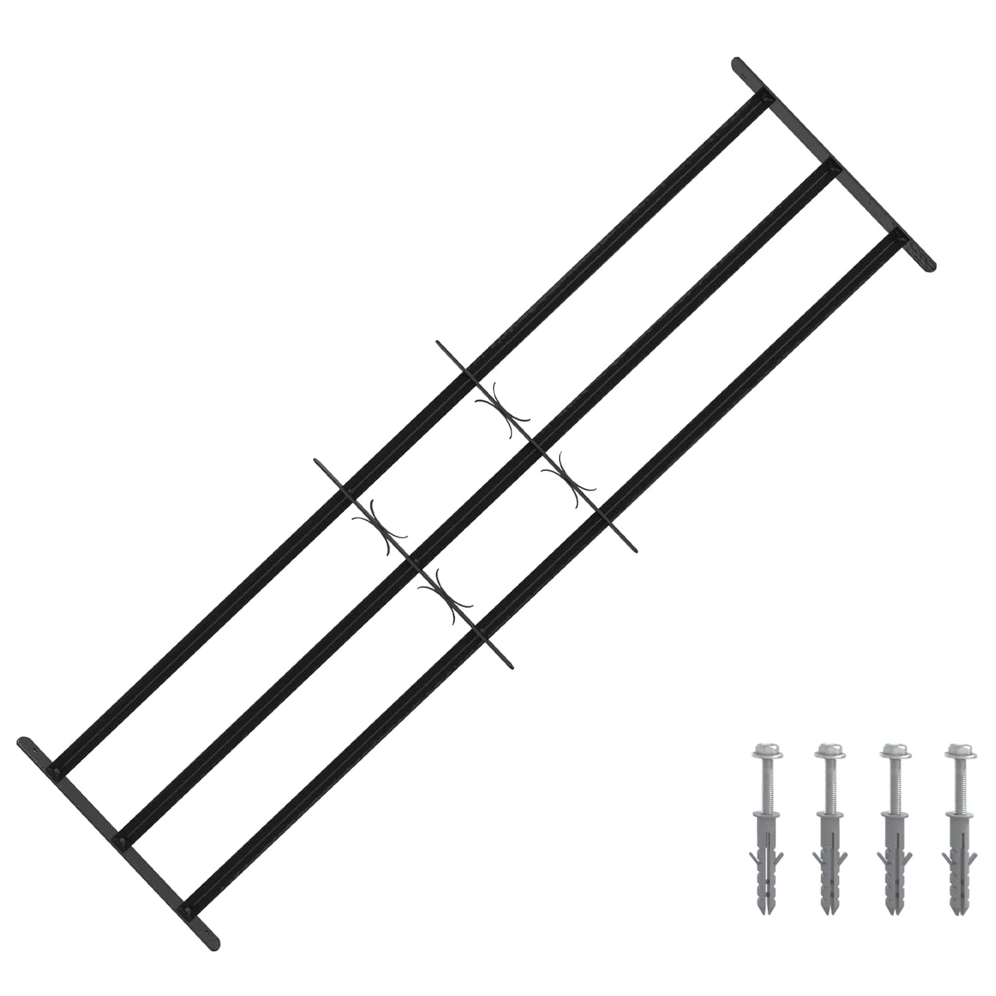 Sikkerhetsgitter for vinduer med 3 tverrbjelker 3 pcs 93-174 cm
