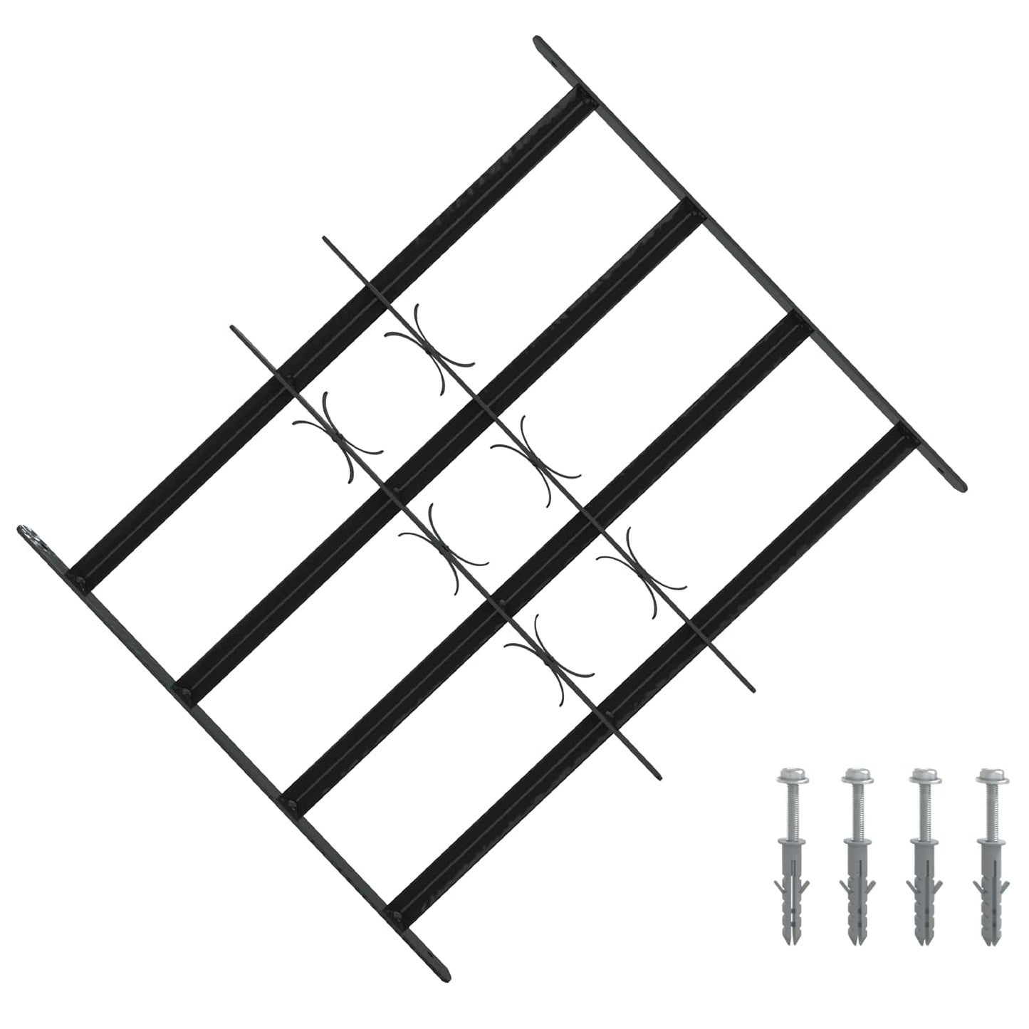 Sikkerhetsgitter for vinduer med 4 tverrbjelker 3 pcs 43-74 cm