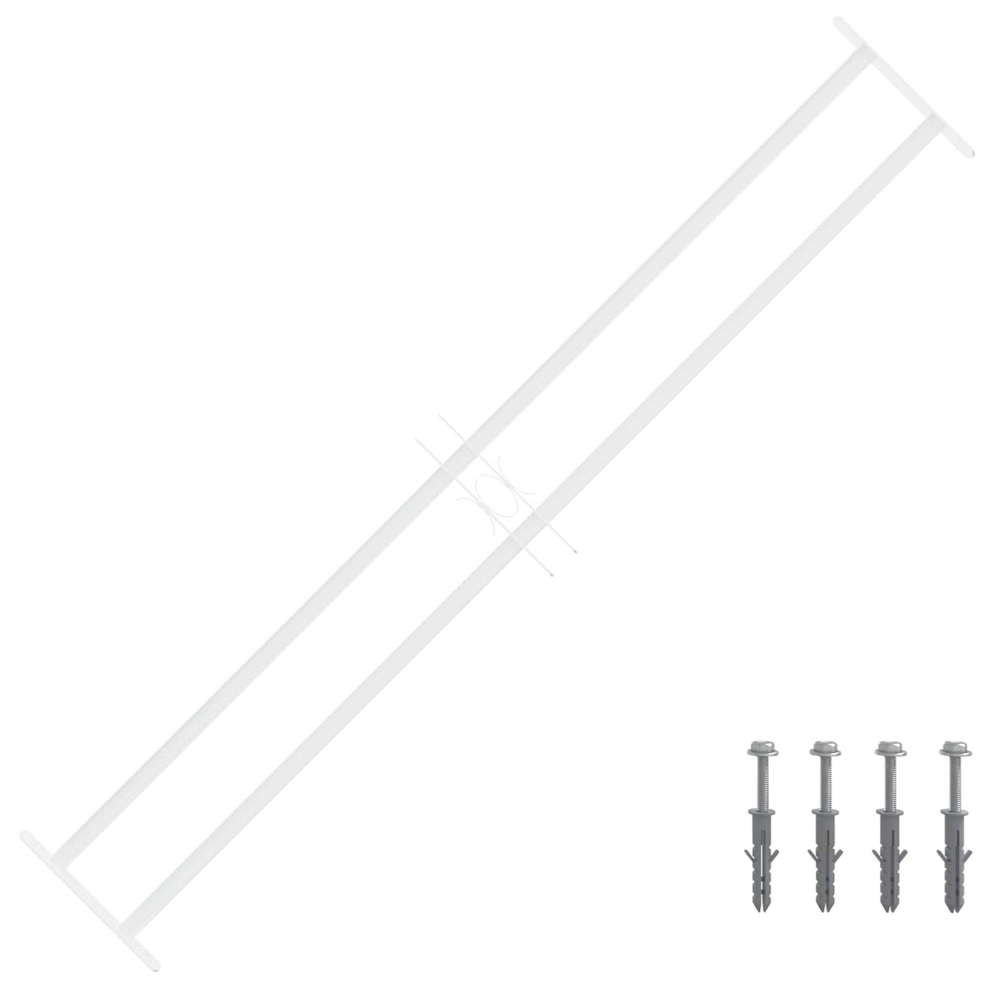 Sikkerhetsgitter for vinduer med 2 tverrbjelker 3 pcs 93-174 cm