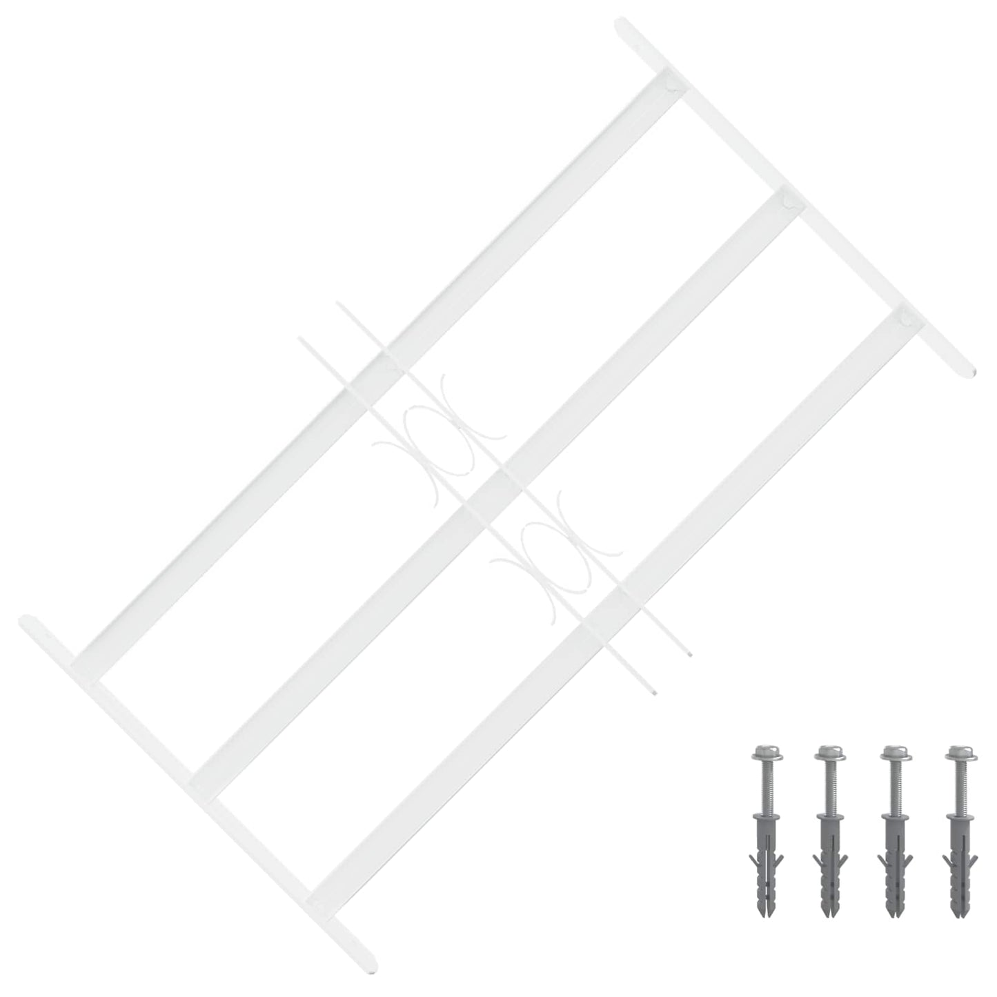 Sikkerhetsgitter for vinduer med 3 tverrbjelker 3 pcs 43-74 cm