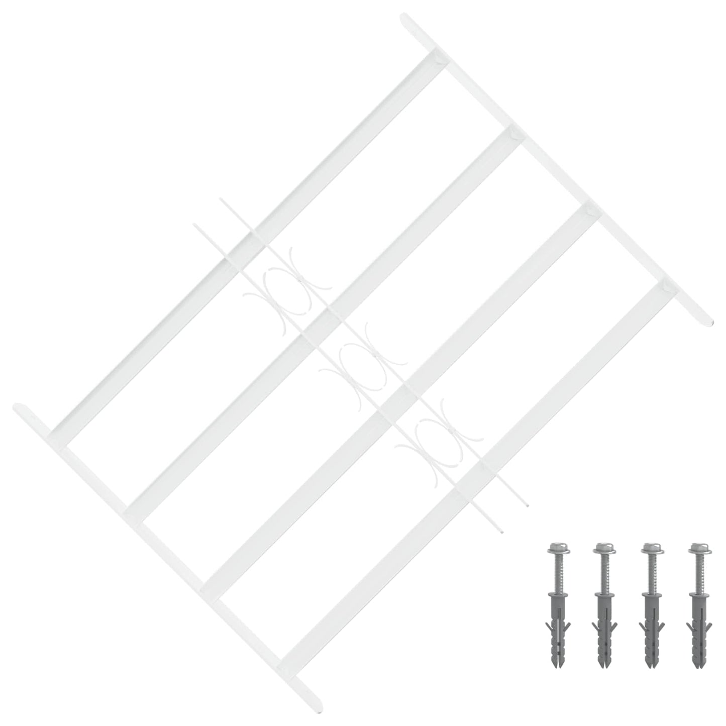 Sikkerhetsgitter for vinduer med 4 tverrbjelker 3 pcs 43-74 cm