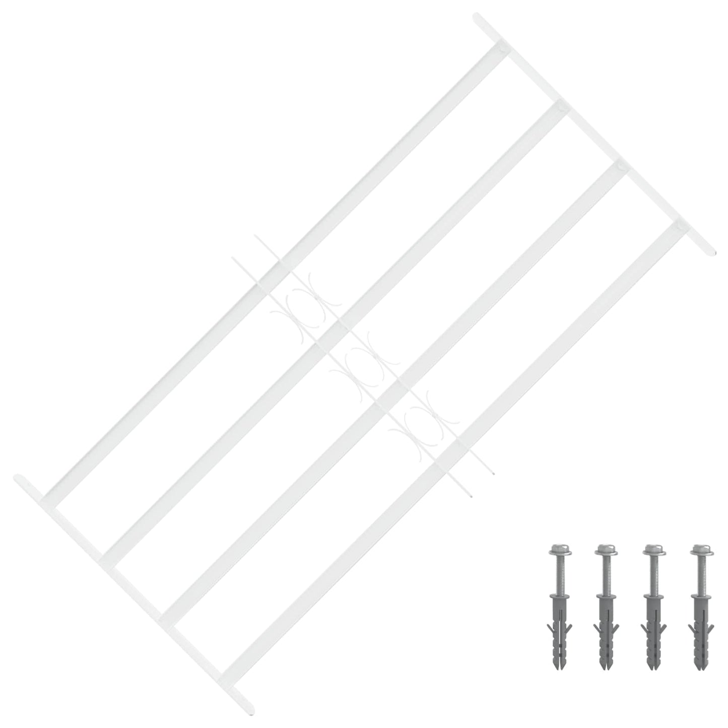 Sikkerhetsgitter for vinduer med 4 tverrbjelker 3 pcs 63-114 cm