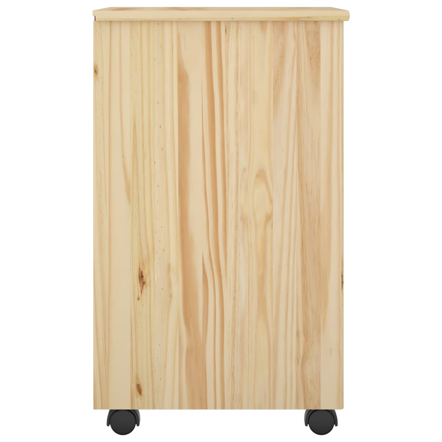 Rullende skap med hjul Brun 34 x 39 x 65,5 cm Massiv furu