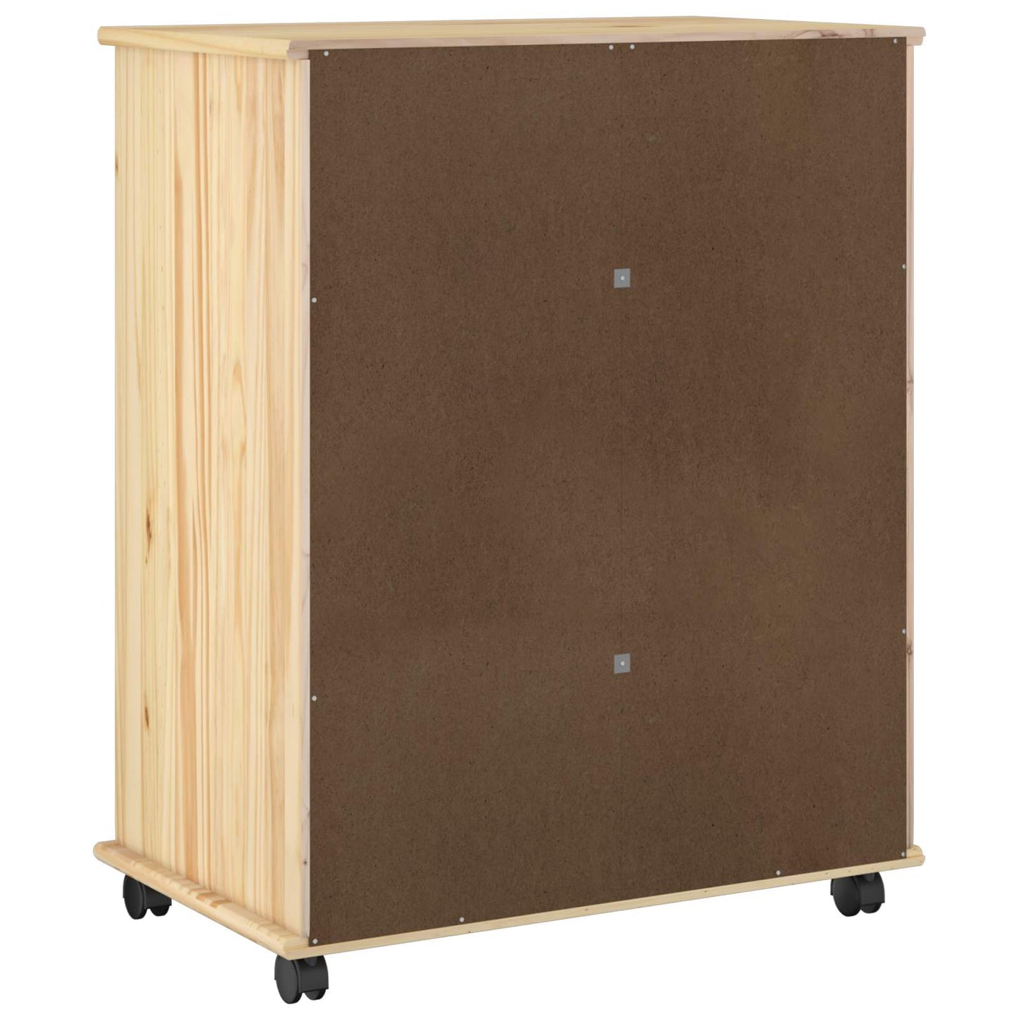 Rullende skap med hjul Brun 63,5 x 39 x 79 cm Massiv furu