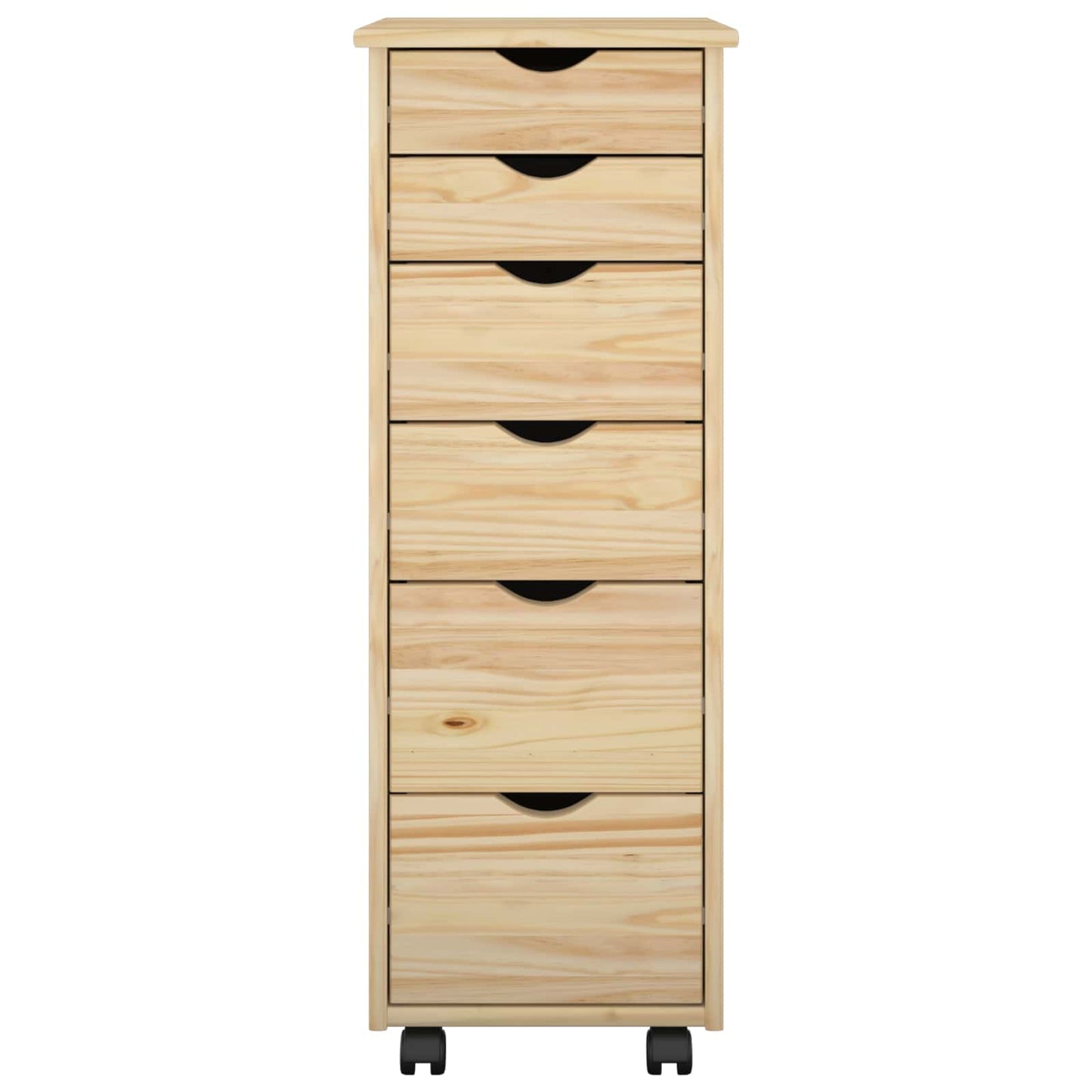 Rullende skap med hjul Brun 34 x 39 x 93,5 cm Massiv furu