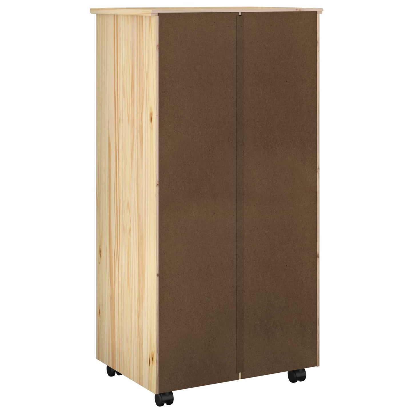 Rullende skap med hjul Brun 53 x 39 x 103 cm Massiv furu