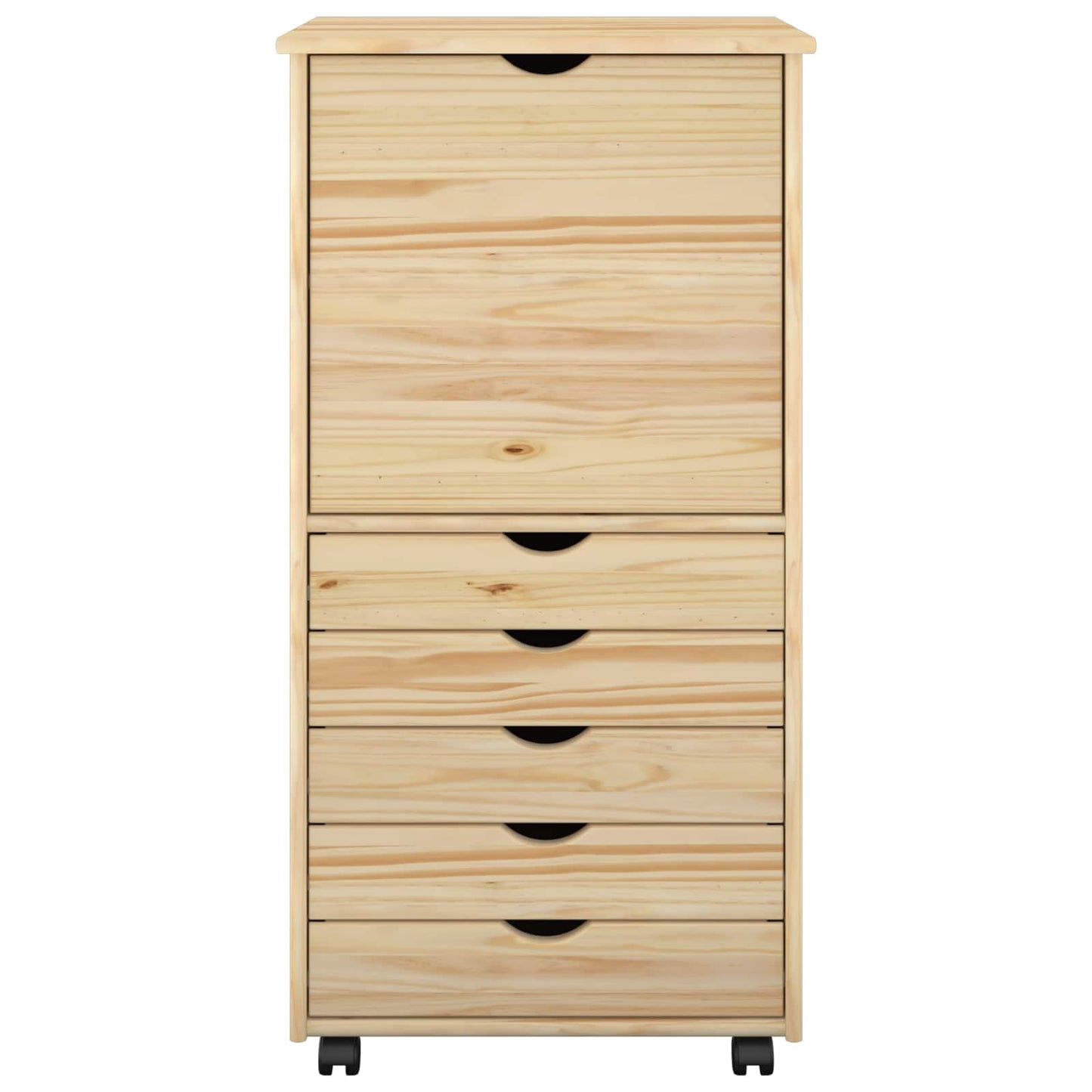 Rullende skap med hjul Brun 53 x 39 x 103 cm Massiv furu