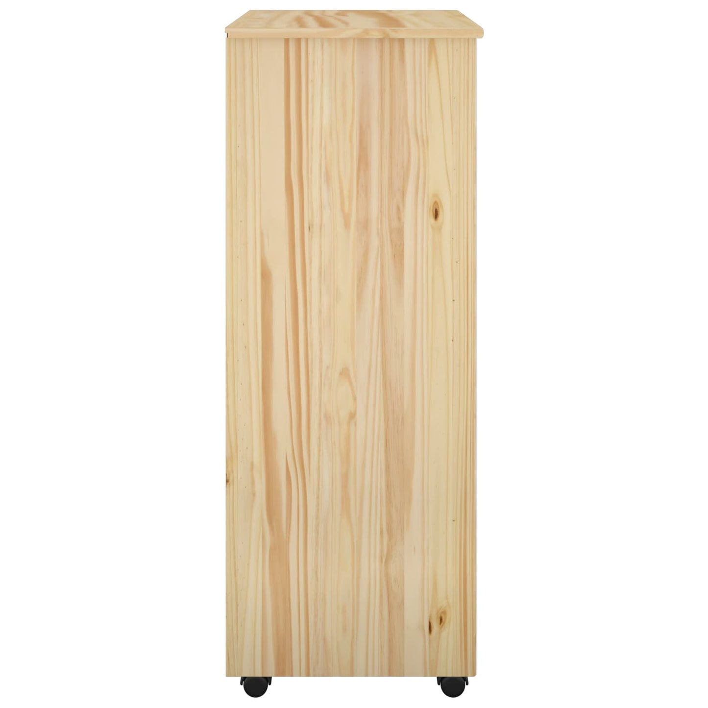 Rullende skap med hjul Brun 53 x 39 x 103 cm Massiv furu