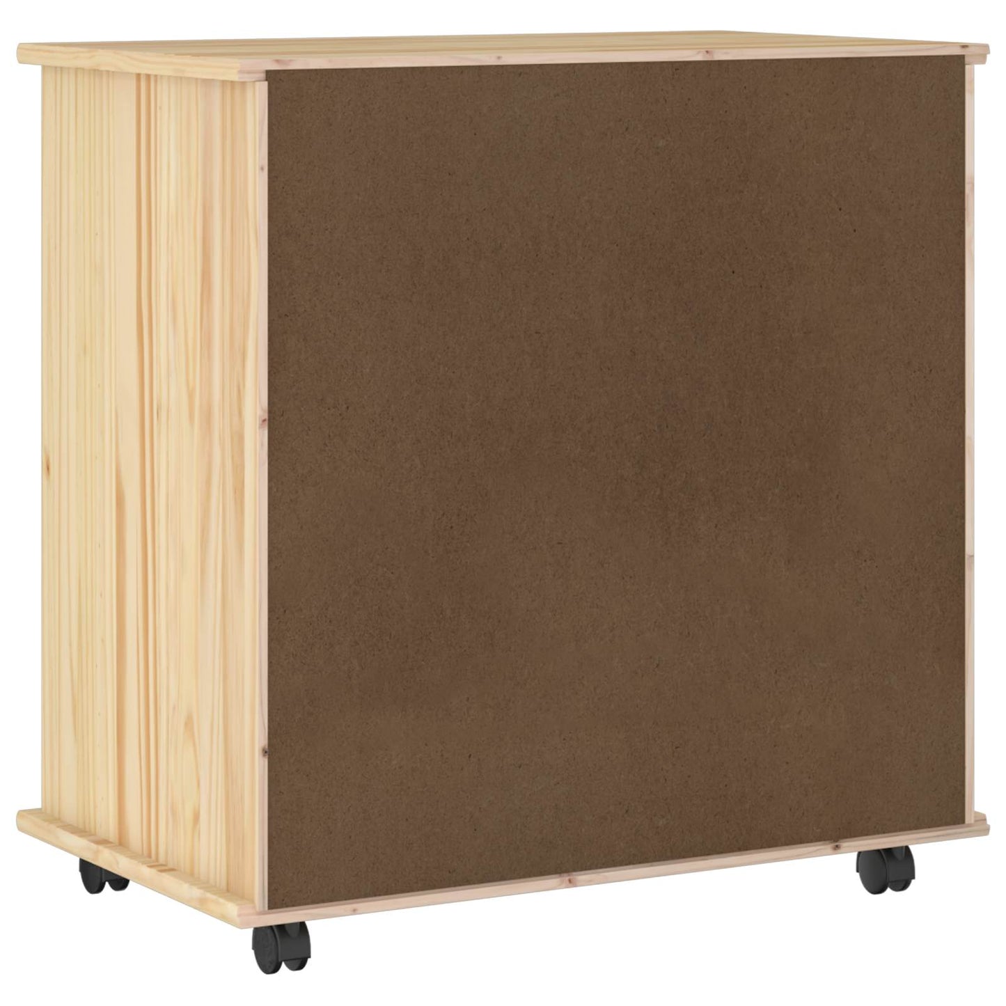 Rullende skap med hjul Brun 63,5 x 39 x 65,5 cm Massiv furu