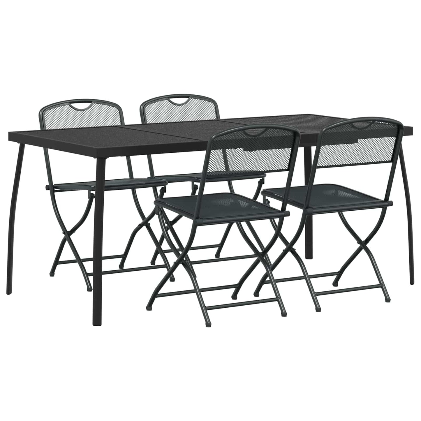 Utemøbelsett 5 pcs Antrasitt Jern og stål
