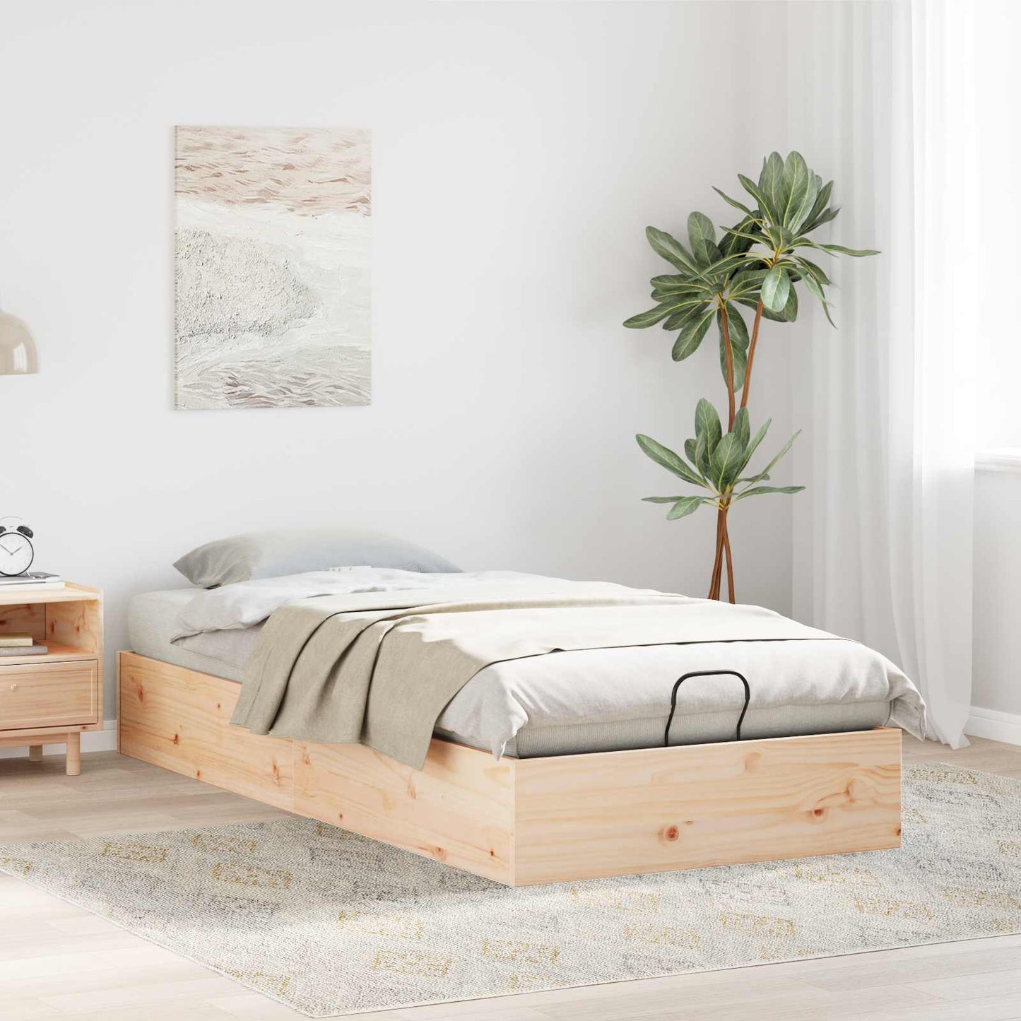 Ottoman Seng Ramme med Oppbevaring 2 pcs Naturlig 70 x 190 cm vidaXL