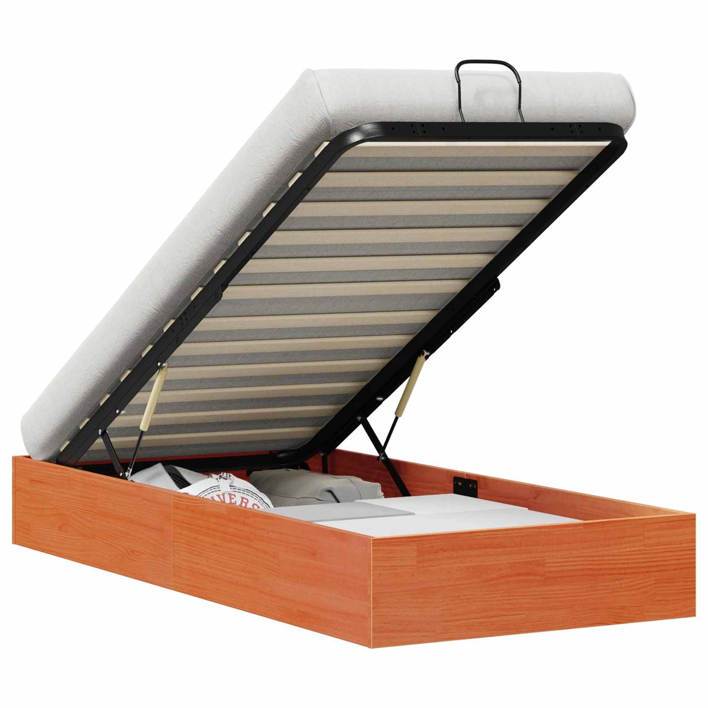 Ottoman Seng Ramme med Oppbevaring VoksBrun 90 x 190 cm