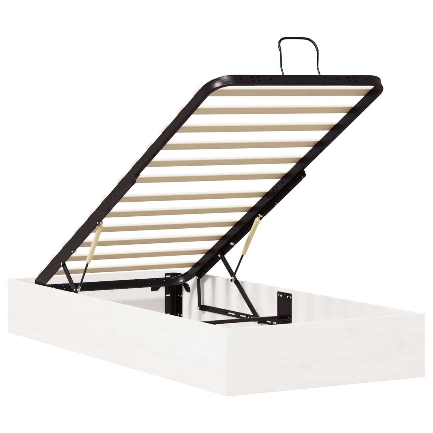 Ottoman Seng Ramme med Oppbevaring Hvit 80 x 200 cm Massiv furu