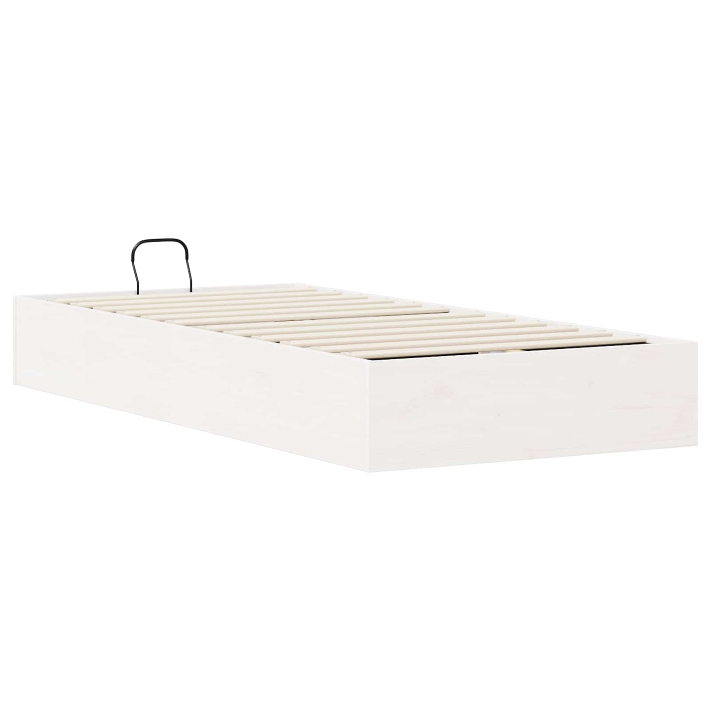 Ottoman Seng Ramme med Oppbevaring Hvit 80 x 200 cm Massiv furu