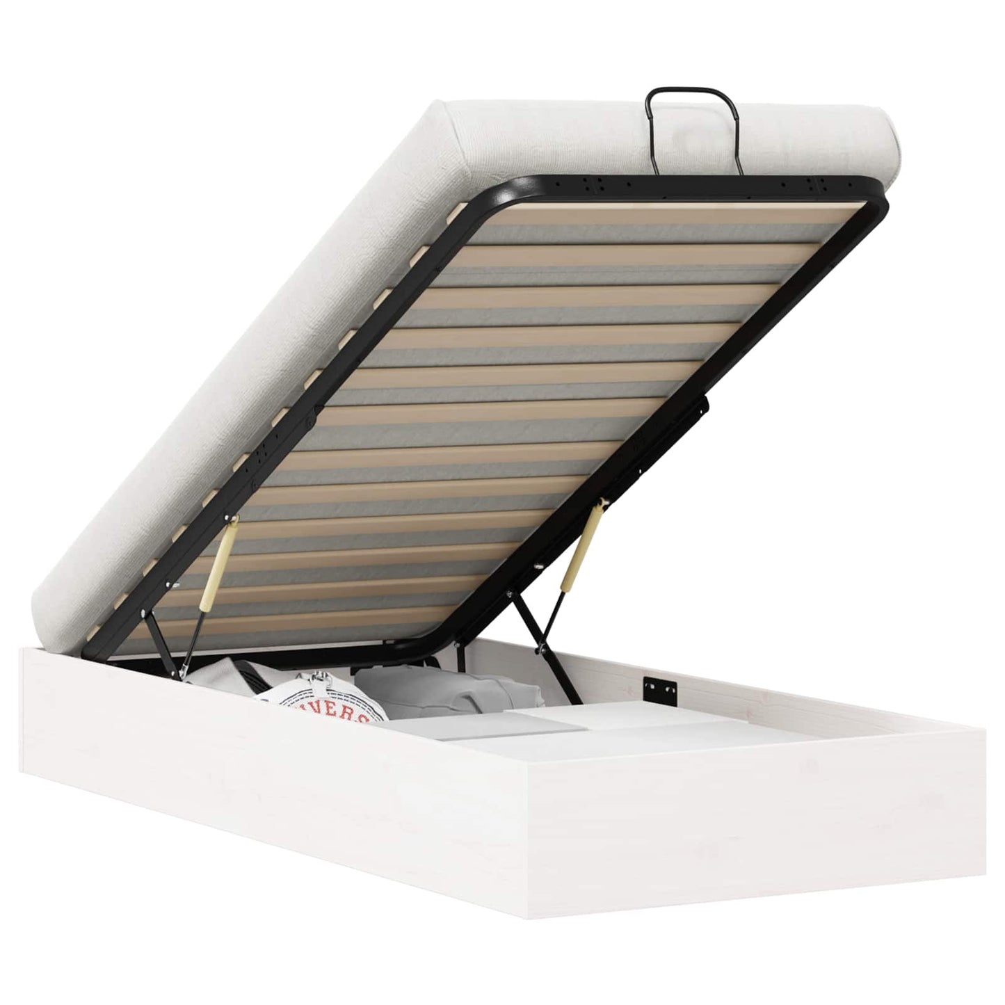 Ottoman Seng Ramme med Oppbevaring Hvit 100 x 200 cm