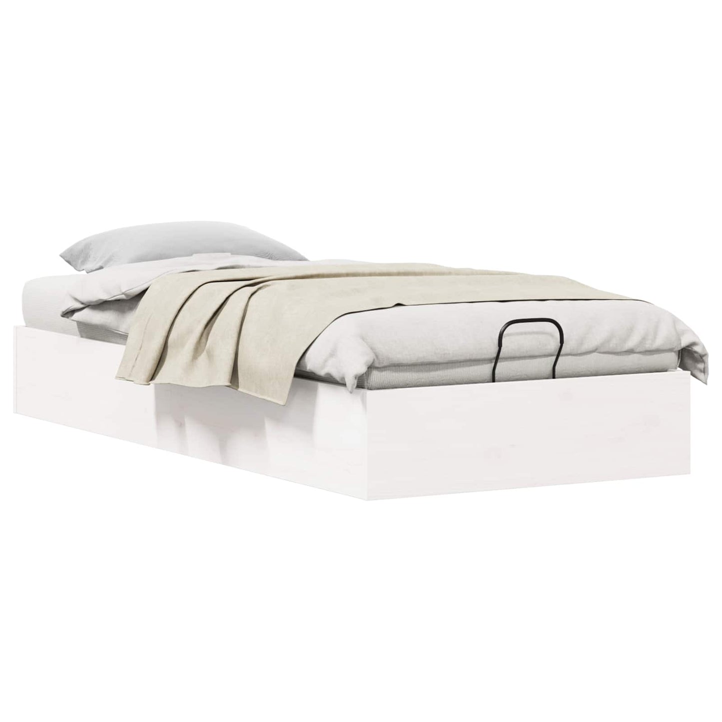 Ottoman Seng Ramme med Oppbevaring Hvit 100 x 200 cm