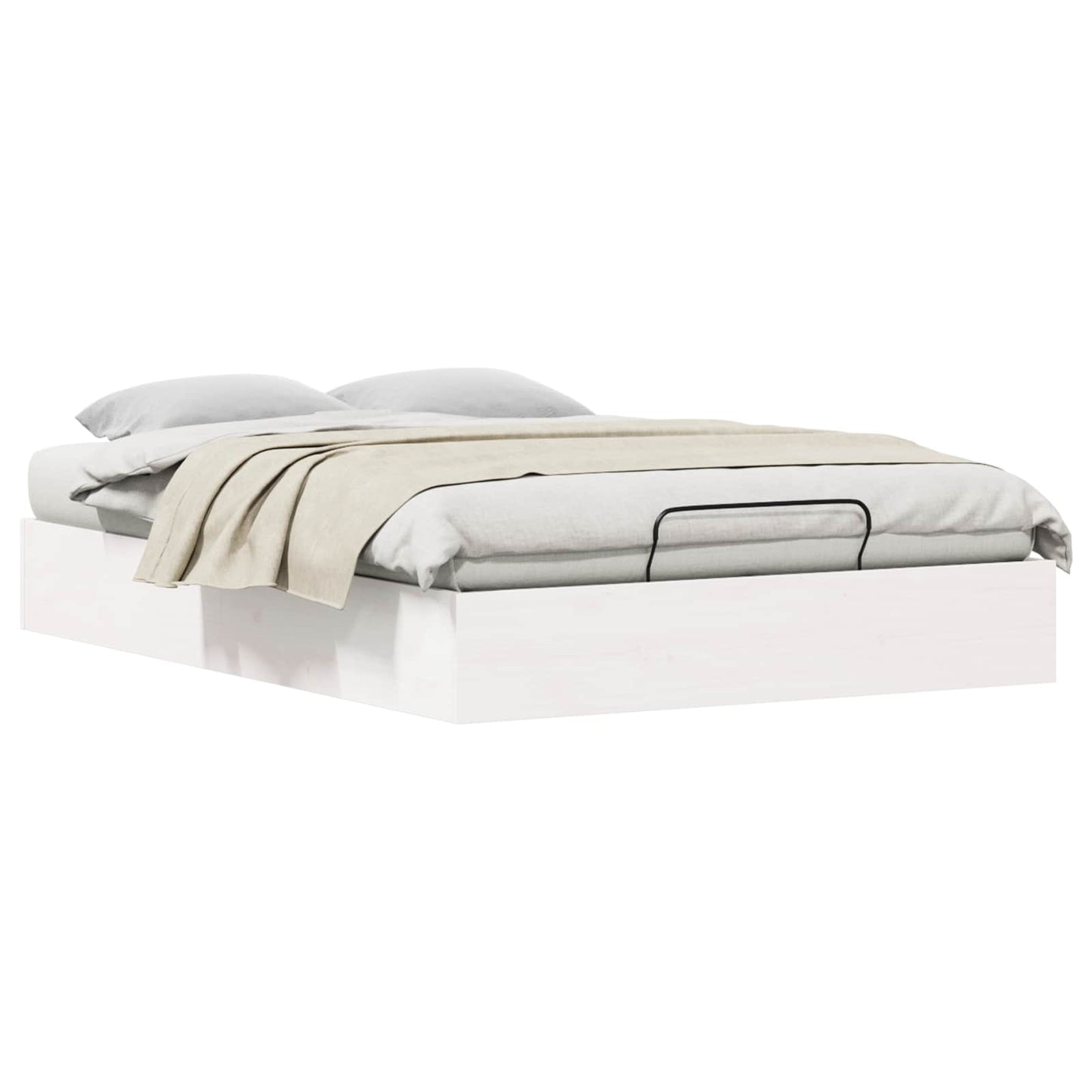 Ottoman Seng Ramme med Oppbevaring Hvit 120 x 190 cm