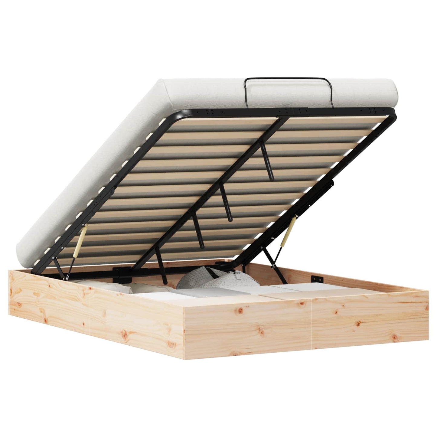 Ottoman Seng Ramme med Oppbevaring Naturlig 150 x 200 cm