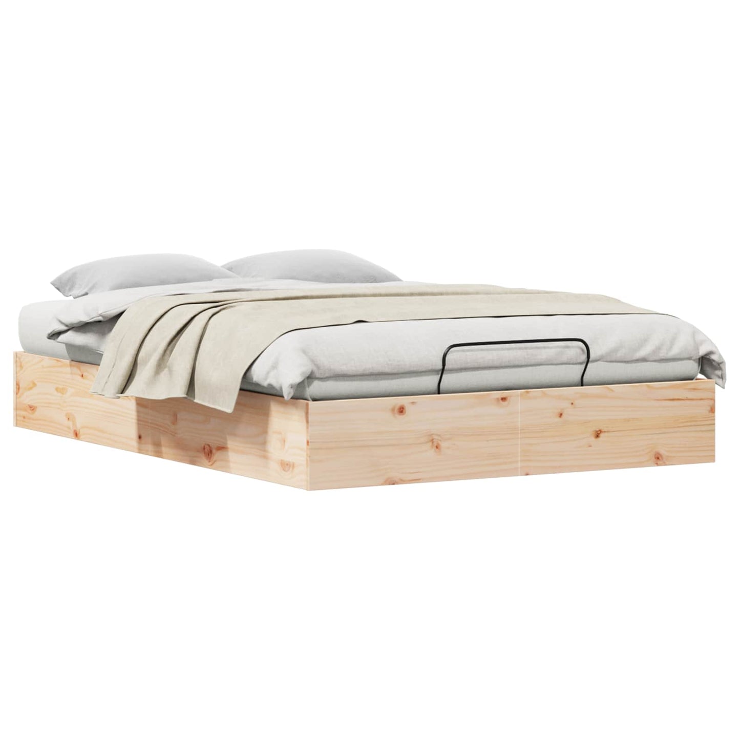 Ottoman Seng Ramme med Oppbevaring Naturlig 150 x 200 cm