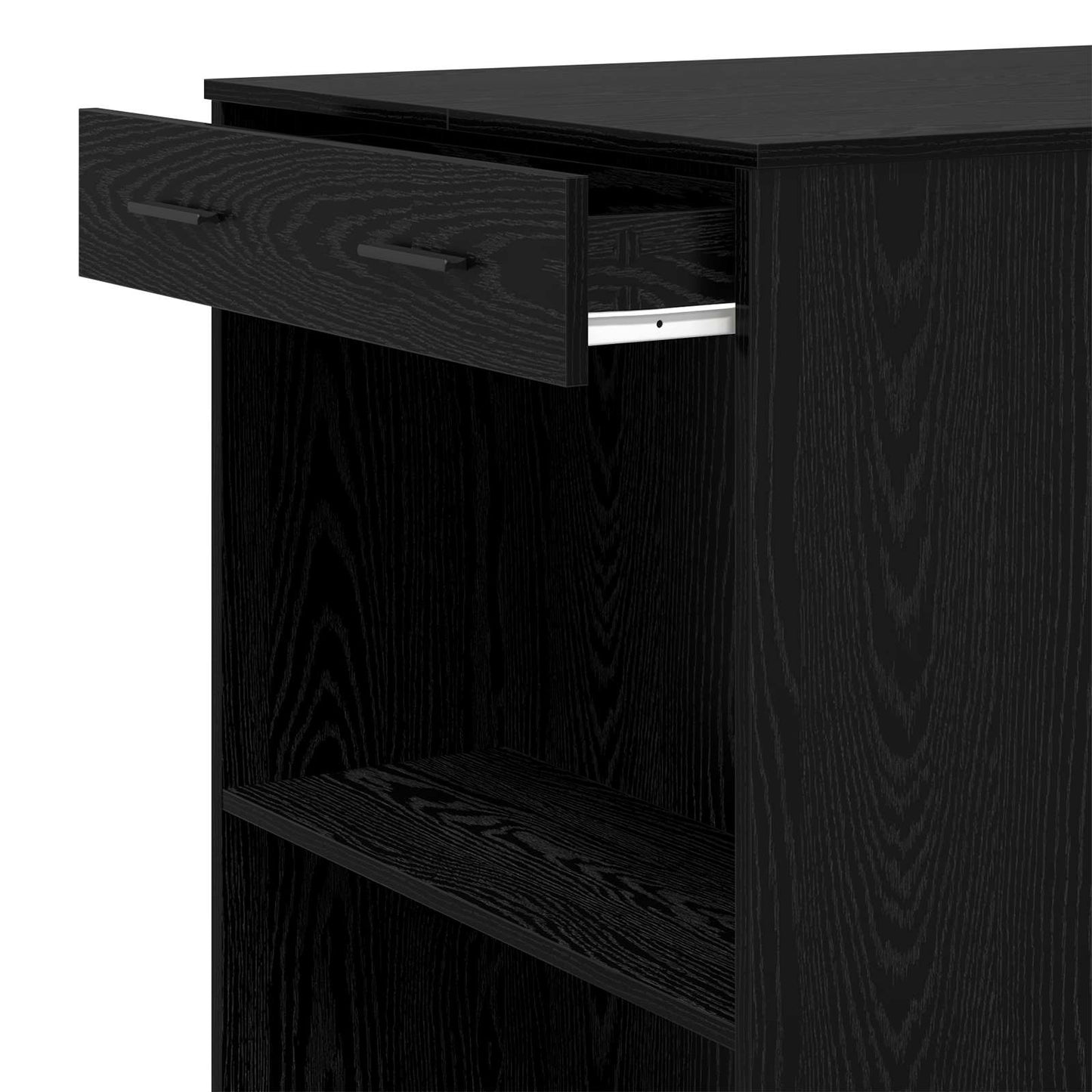 Barbord med skuff Svart Eik 102 x 70 x 103,5 cm Konstruert tre