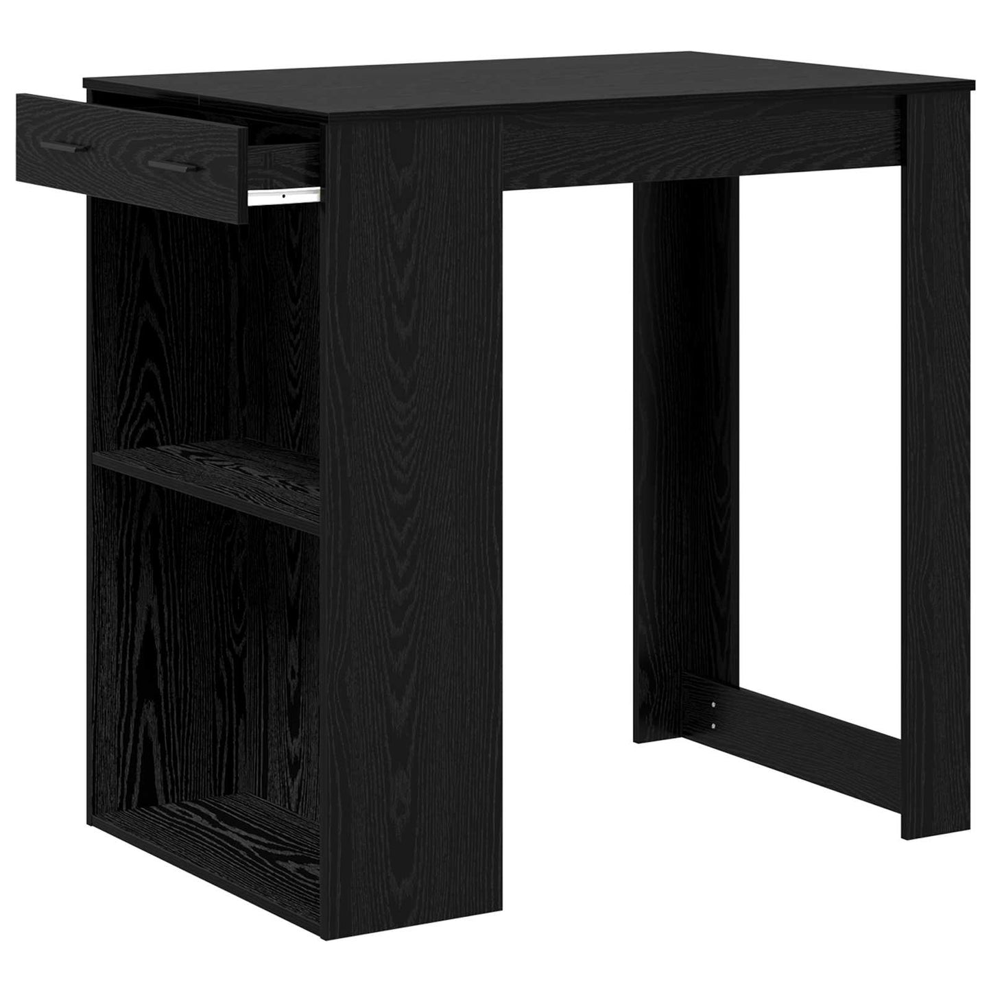 Barbord med skuff Svart Eik 102 x 70 x 103,5 cm Konstruert tre