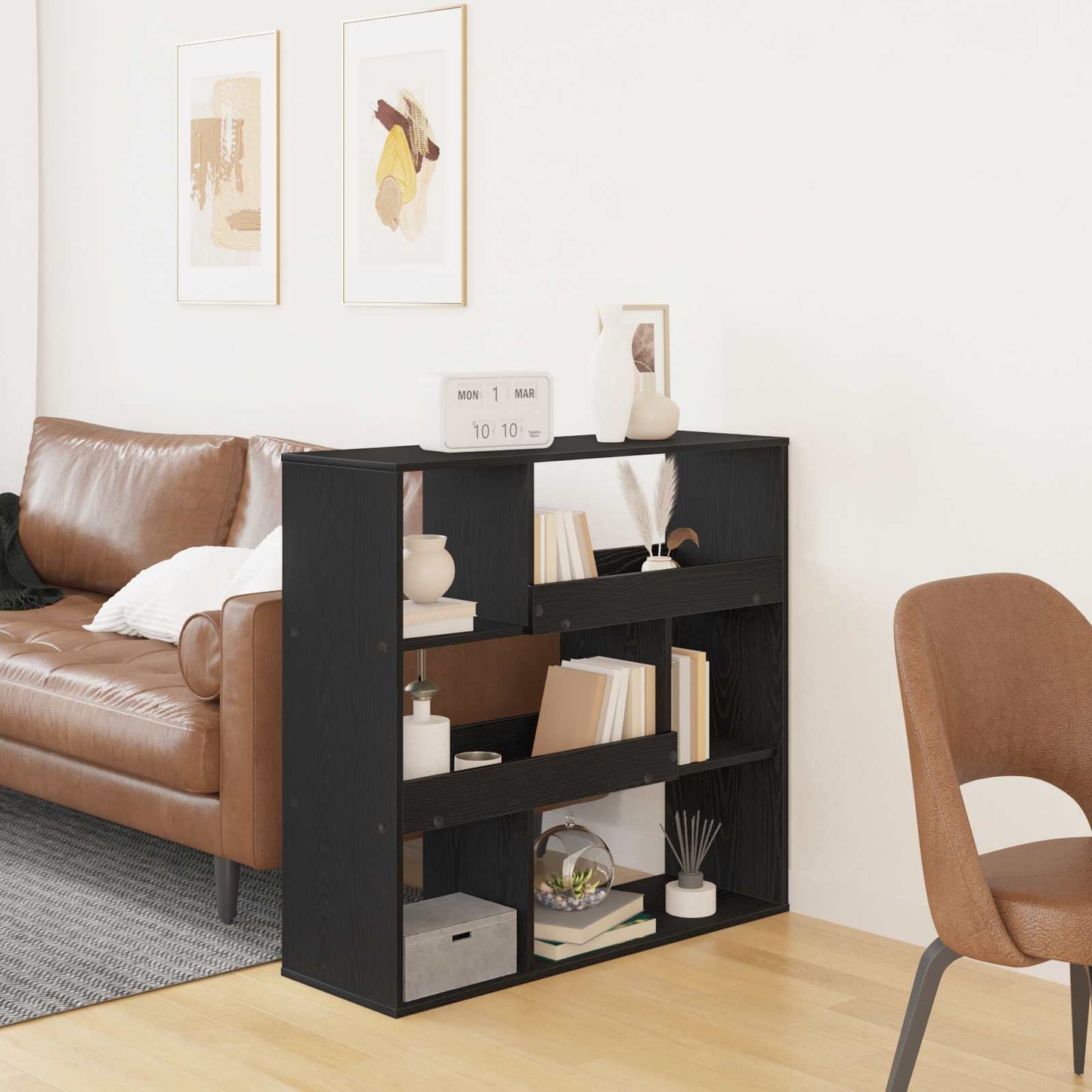 Bokhylle Svart Eik 100 x 33 x 94,5 cm Konstruert tre