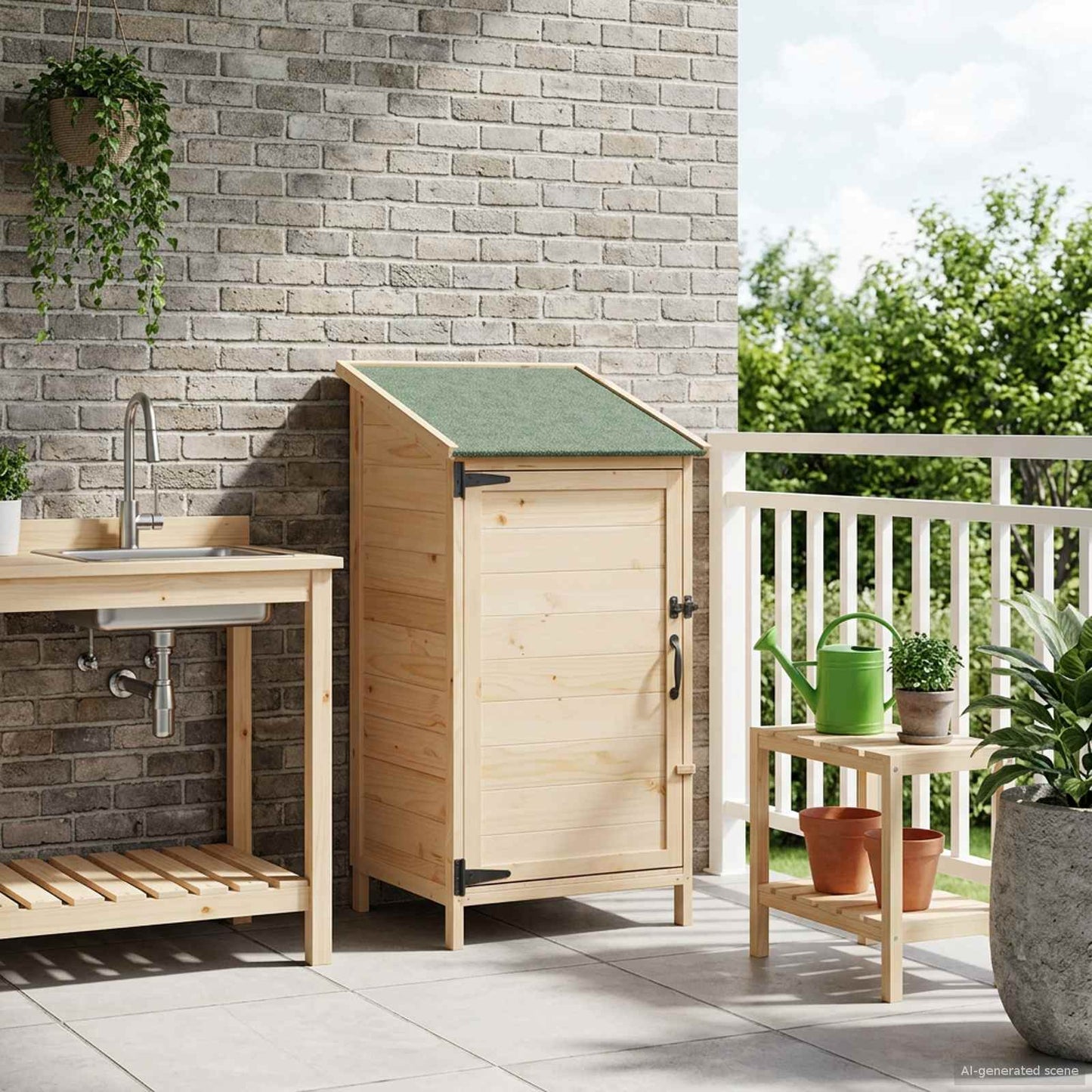 Hagehus med tak Naturlig 59 x 56 x 113,5 cm Massiv Furu Tre