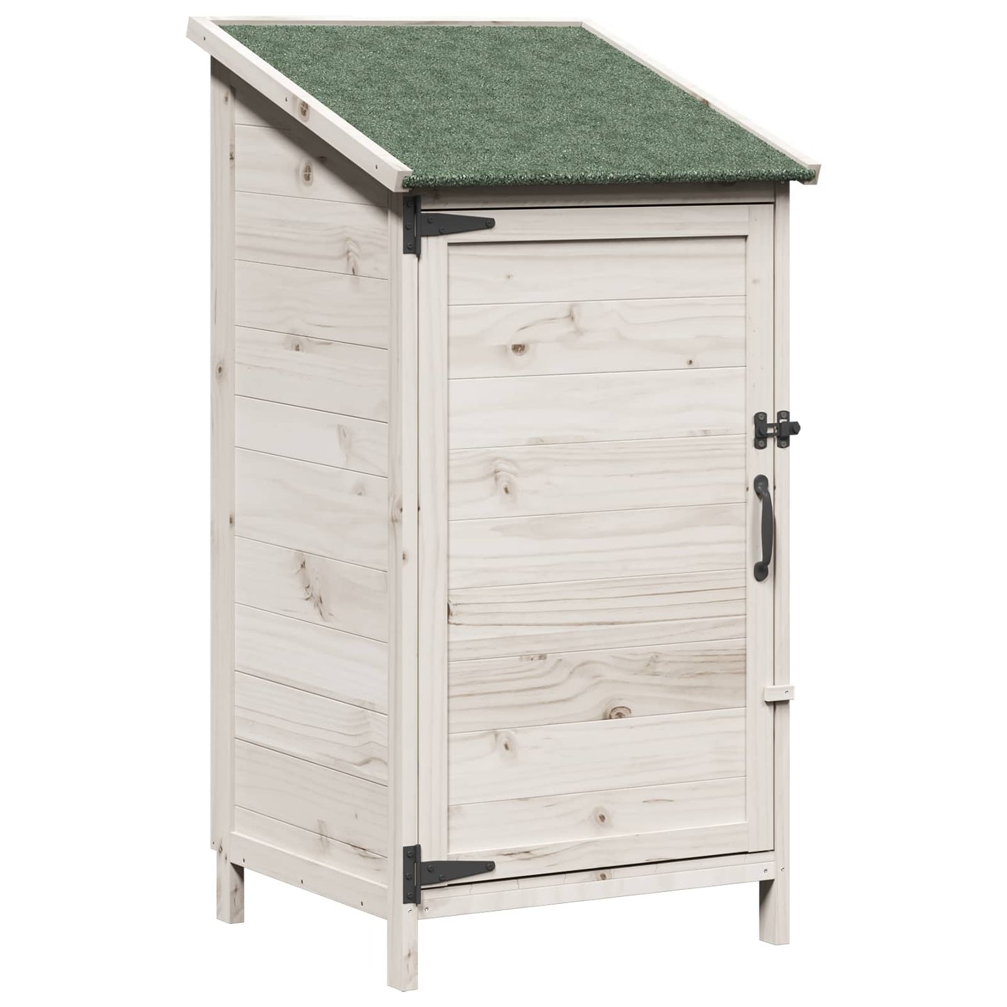 Hagehus med tak med lås Hvit 59 x 56 x 113,5 cm Massiv Furu Tre