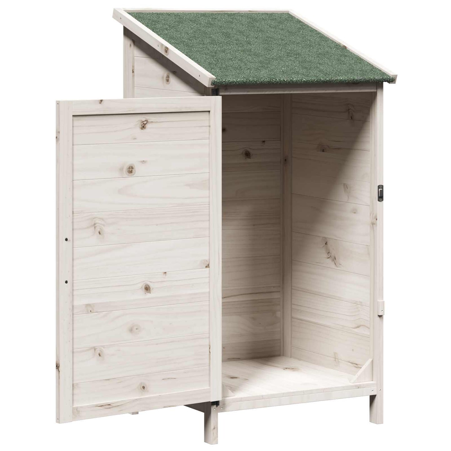 Hagehus med tak med lås Hvit 59 x 56 x 113,5 cm Massiv Furu Tre